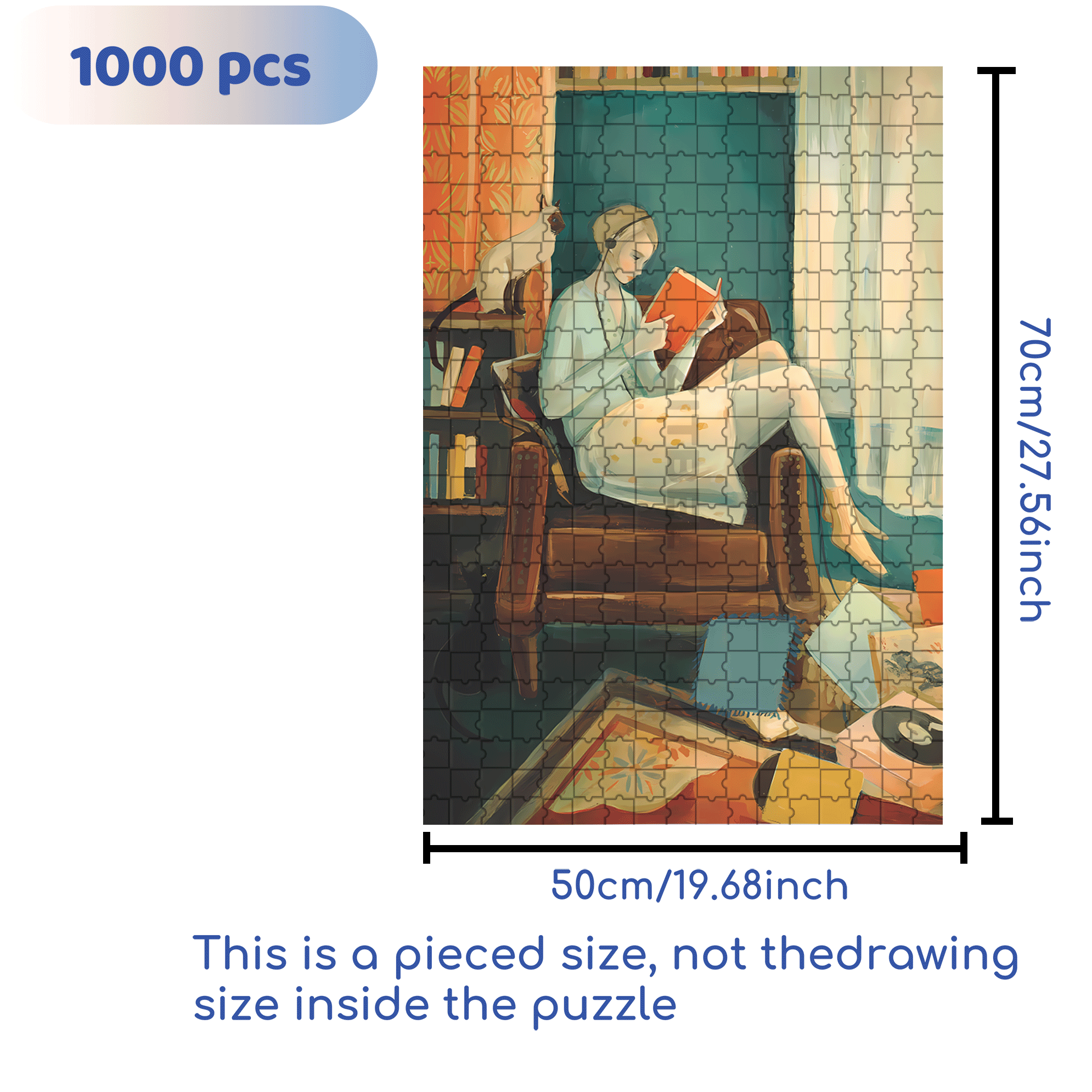 Eleanor's Room 500pcs/1000pcs Jigsaw Puzzle, Scratch-Resistant, Interactive Family Game & Brain-Boosting DIY Decor, Perfect for Halloween, Christmas & New Year Gifts, Family Puzzle Game