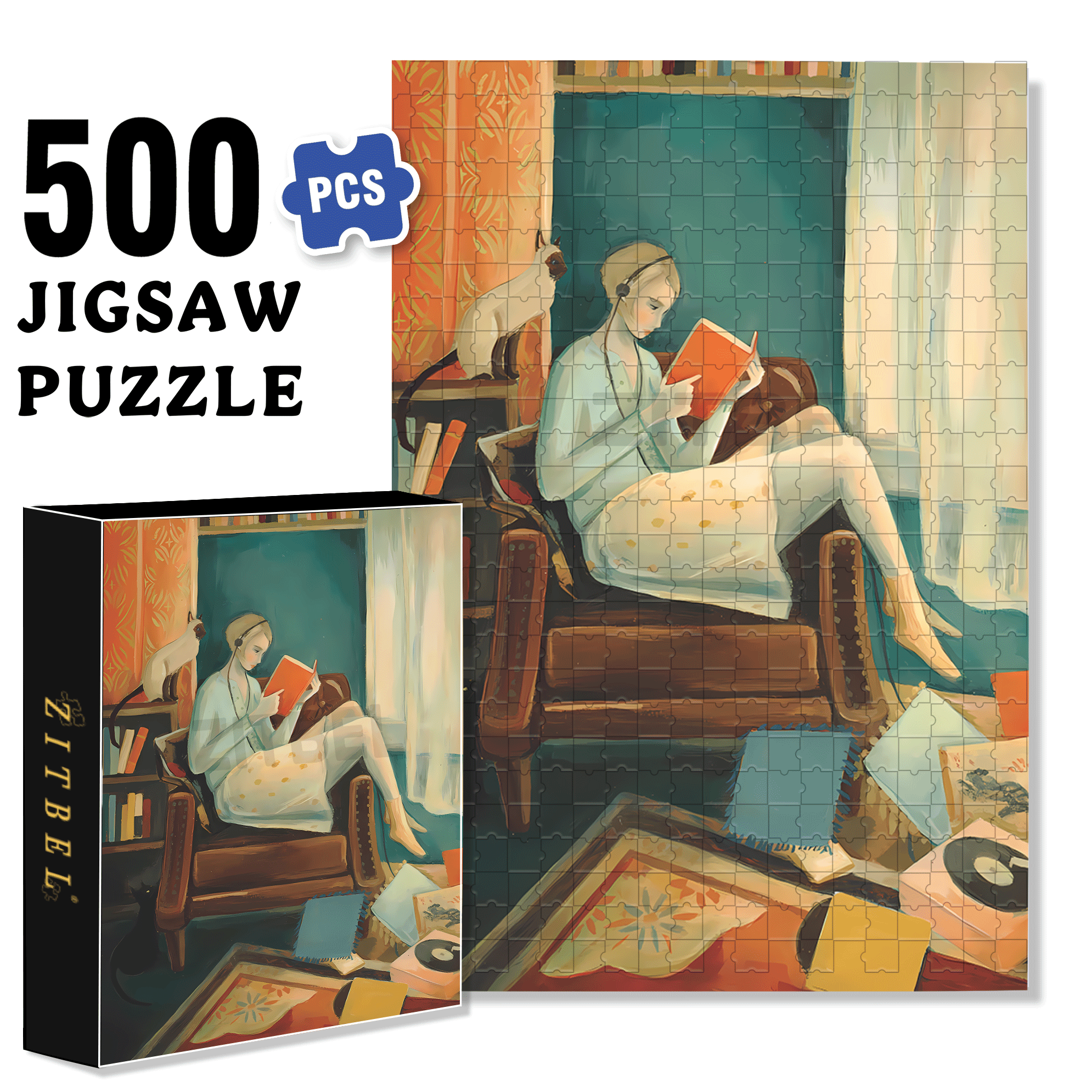 Eleanor's Room 500pcs/1000pcs Jigsaw Puzzle, Scratch-Resistant, Interactive Family Game & Brain-Boosting DIY Decor, Perfect for Halloween, Christmas & New Year Gifts, Family Puzzle Game
