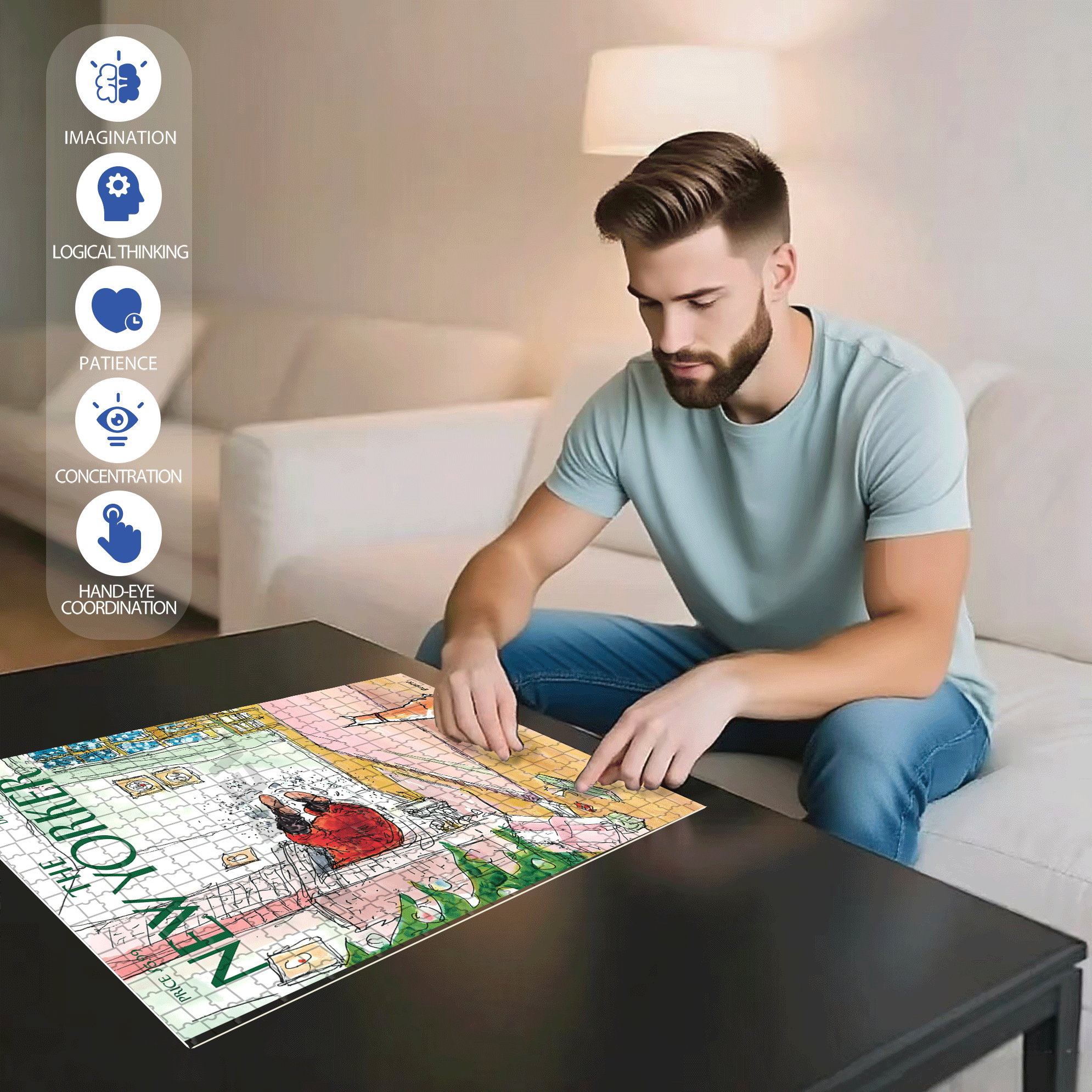 Falling From The Sky 500pcs/1000pcs Jigsaw Puzzle, Scratch-Resistant, Interactive Family Game & Brain-Boosting DIY Decor, Perfect for Halloween, Christmas & New Year Gifts, Family Puzzle Game
