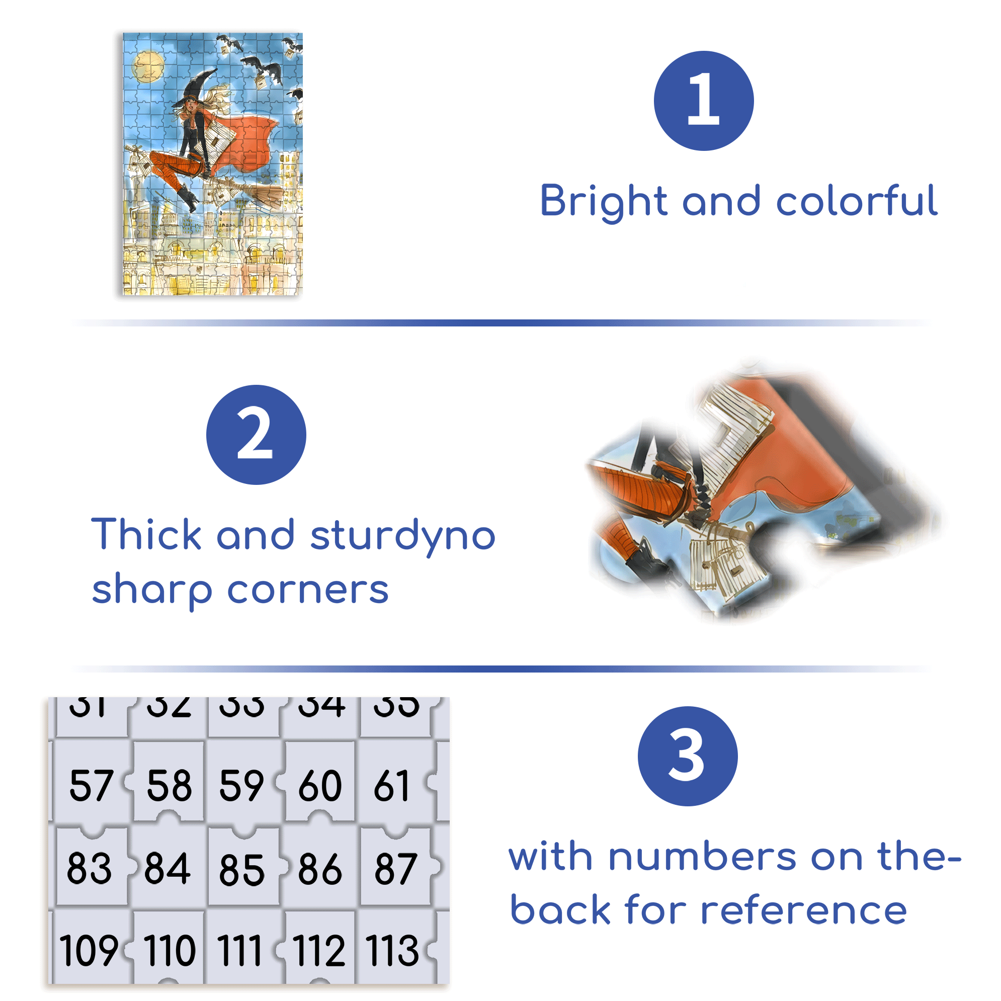 Fashion Witch 500pcs/1000pcs Jigsaw Puzzle, Scratch-Resistant, Interactive Family Game & Brain-Boosting DIY Decor, Perfect for Halloween, Christmas & New Year Gifts, Family Puzzle Game