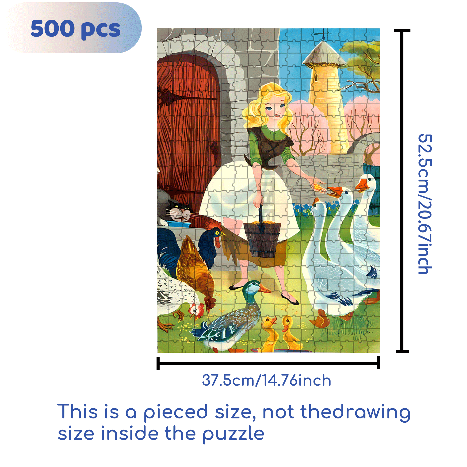 Feeding Poultry 500pcs/1000pcs Jigsaw Puzzle, Scratch-Resistant, Interactive Family Game & Brain-Boosting DIY Decor, Perfect for Halloween, Christmas & New Year Gifts, Family Puzzle Game