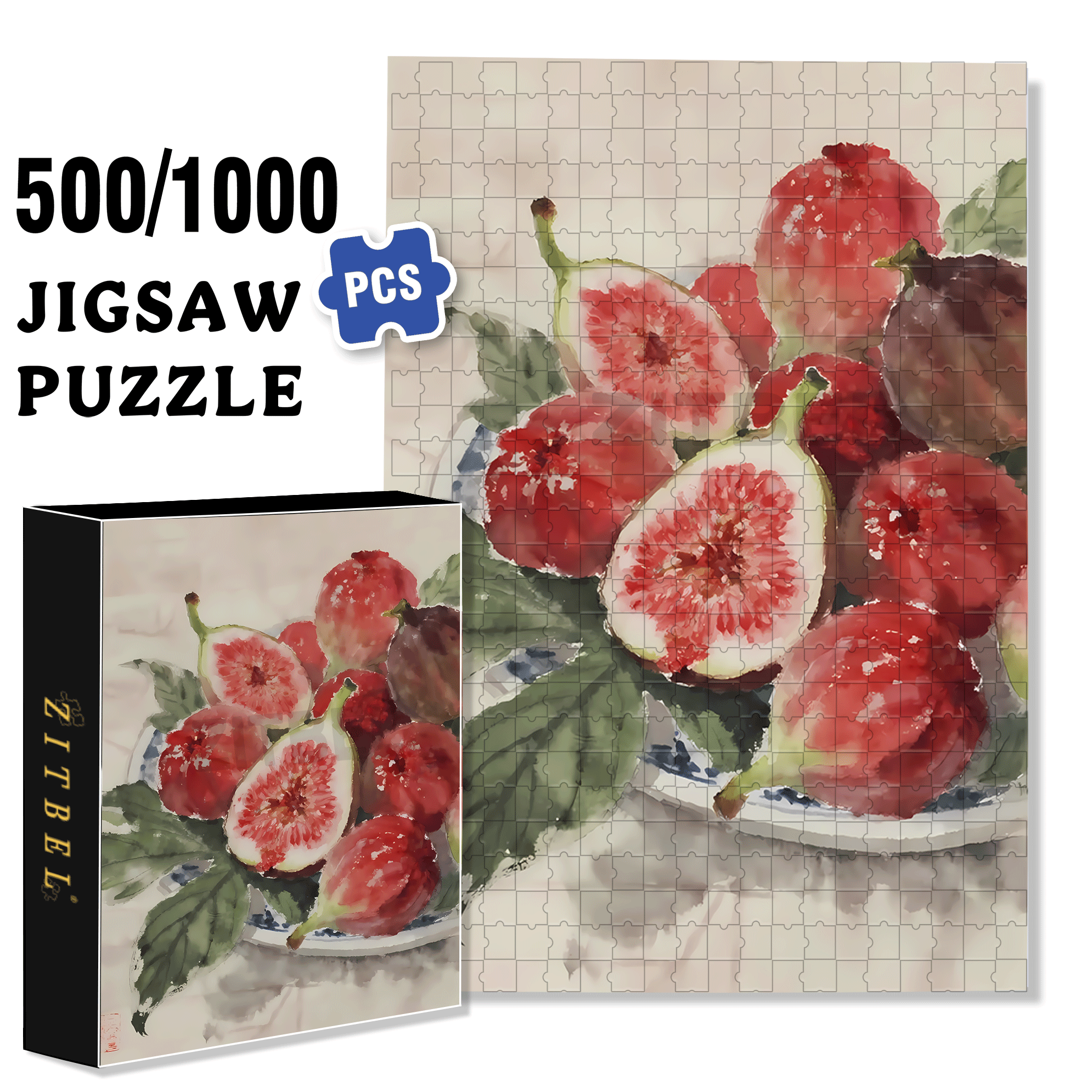 Fig 500pcs/1000pcs Jigsaw Puzzle, Scratch-Resistant, Interactive Family Game & Brain-Boosting DIY Decor, Perfect for Halloween, Christmas & New Year Gifts, Family Puzzle Game