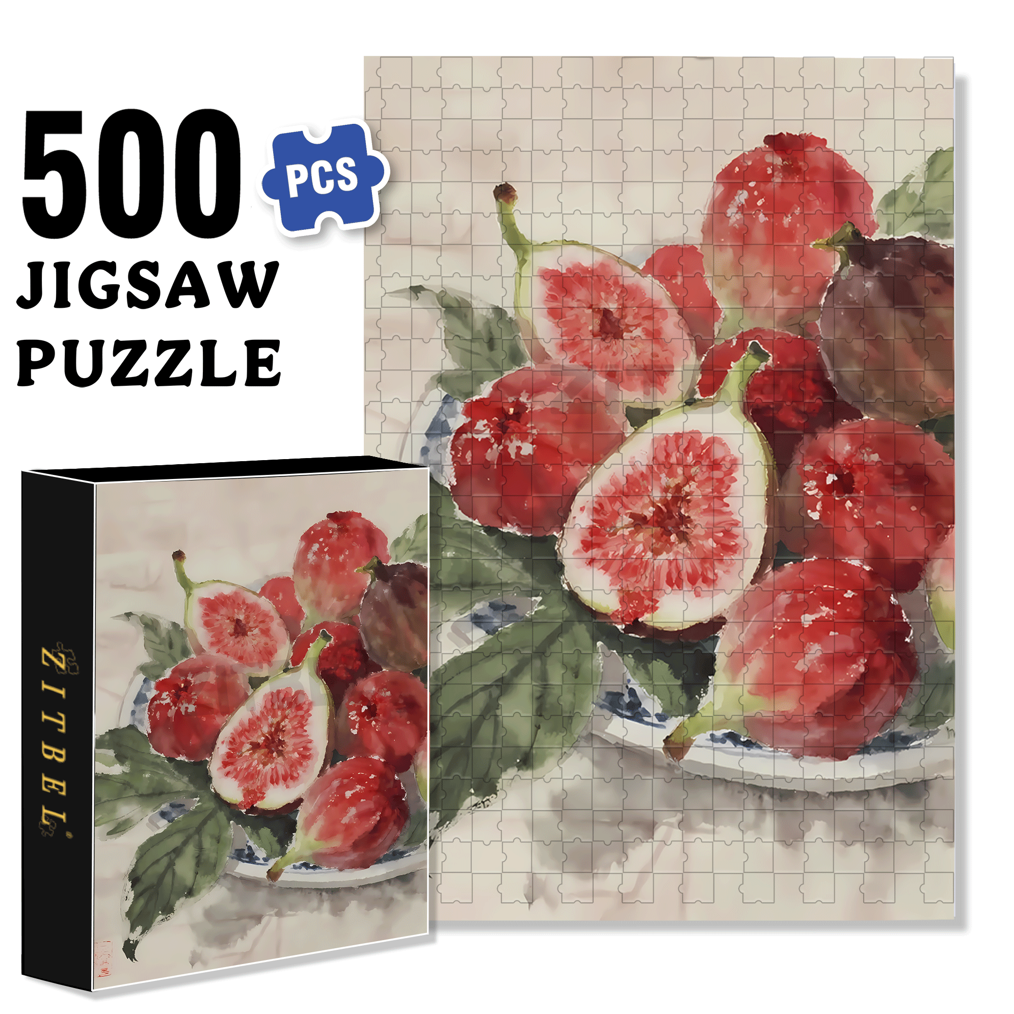 Fig 500pcs/1000pcs Jigsaw Puzzle, Scratch-Resistant, Interactive Family Game & Brain-Boosting DIY Decor, Perfect for Halloween, Christmas & New Year Gifts, Family Puzzle Game