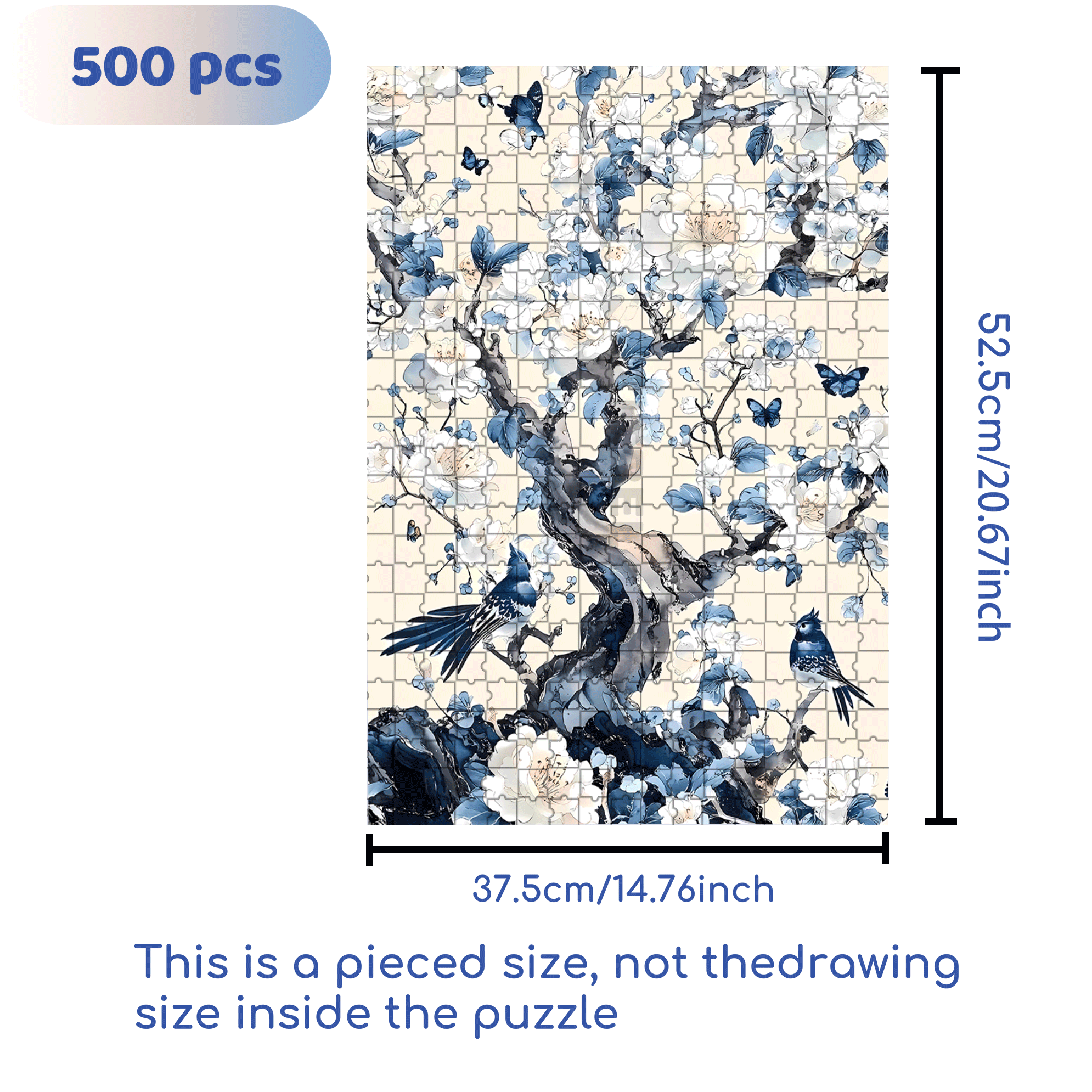 Flowers Bloom And Wealth 500pcs/1000pcs Jigsaw Puzzle, Scratch-Resistant, Interactive Family Game & Brain-Boosting DIY Decor, Perfect for Halloween, Christmas & New Year Gifts, Family Puzzle Game