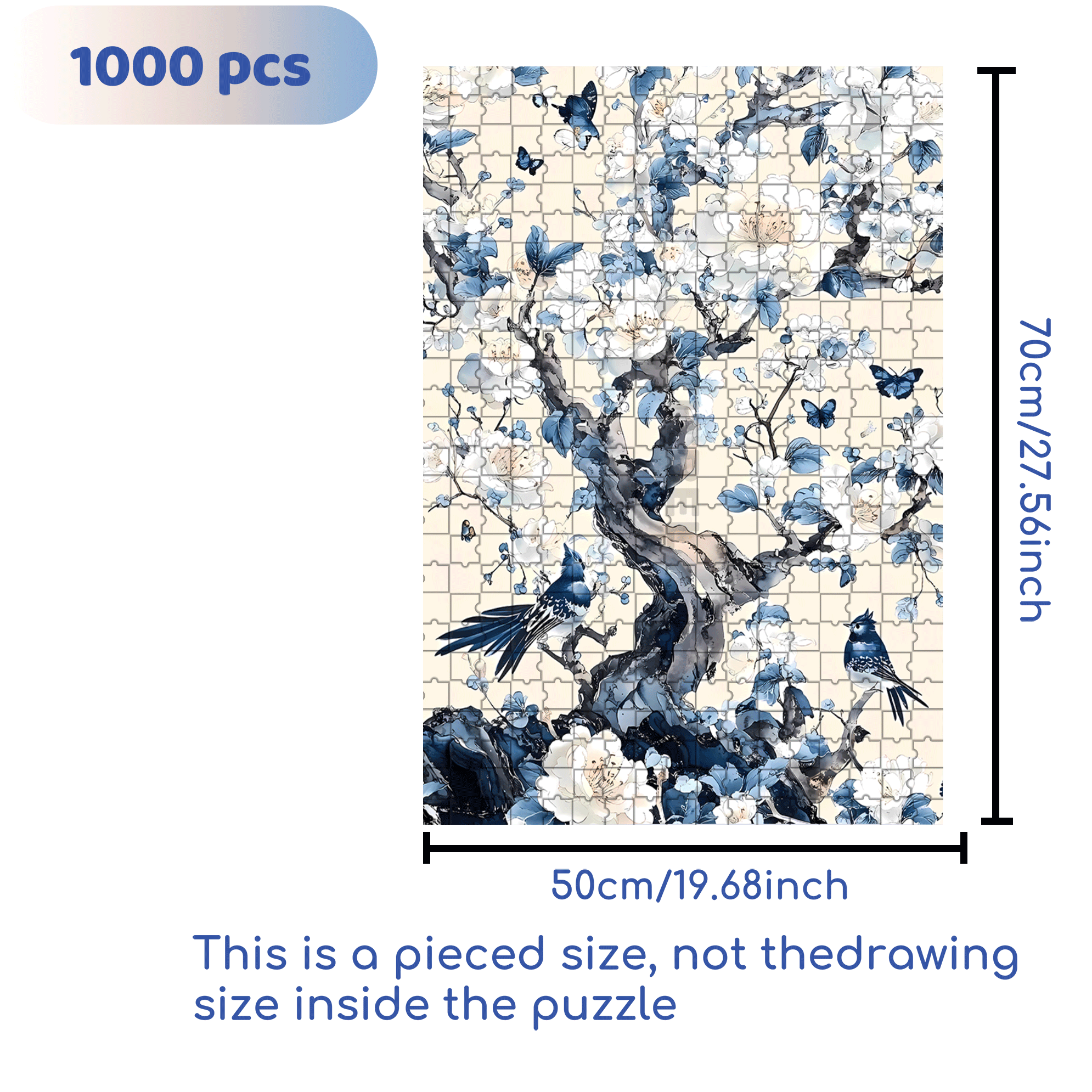 Flowers Bloom And Wealth 500pcs/1000pcs Jigsaw Puzzle, Scratch-Resistant, Interactive Family Game & Brain-Boosting DIY Decor, Perfect for Halloween, Christmas & New Year Gifts, Family Puzzle Game