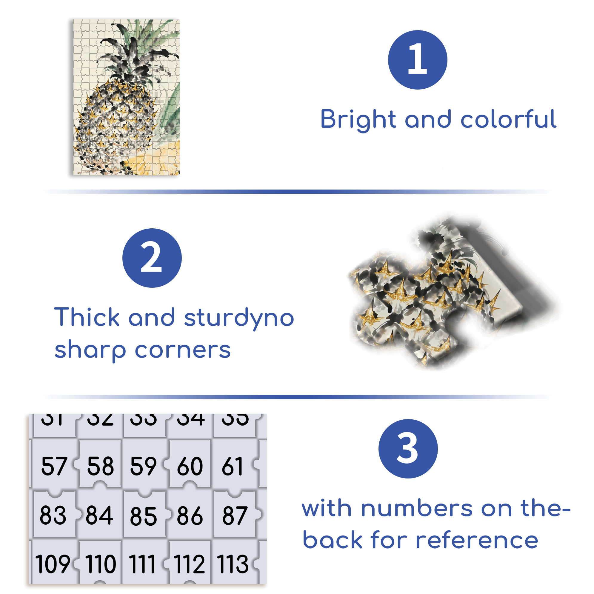 Golden Pineapple 500pcs/1000pcs Jigsaw Puzzle, Scratch-Resistant, Interactive Family Game & Brain-Boosting DIY Decor, Perfect for Halloween, Christmas & New Year Gifts, Family Puzzle Game