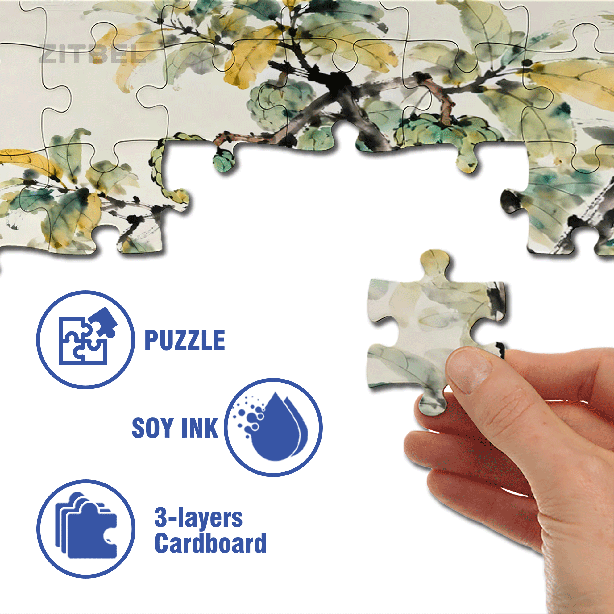 Guava 500pcs/1000pcs Jigsaw Puzzle, Scratch-Resistant, Interactive Family Game & Brain-Boosting DIY Decor, Perfect for Halloween, Christmas & New Year Gifts, Family Puzzle Game
