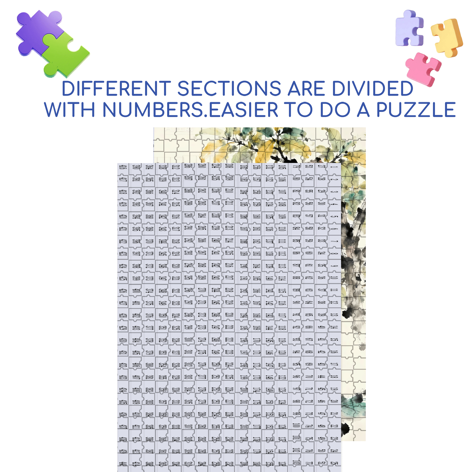 Guava 500pcs/1000pcs Jigsaw Puzzle, Scratch-Resistant, Interactive Family Game & Brain-Boosting DIY Decor, Perfect for Halloween, Christmas & New Year Gifts, Family Puzzle Game