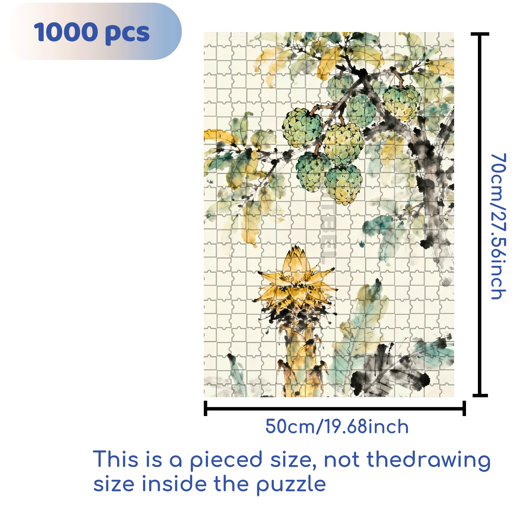 Guava 500pcs/1000pcs Jigsaw Puzzle, Scratch-Resistant, Interactive Family Game & Brain-Boosting DIY Decor, Perfect for Halloween, Christmas & New Year Gifts, Family Puzzle Game