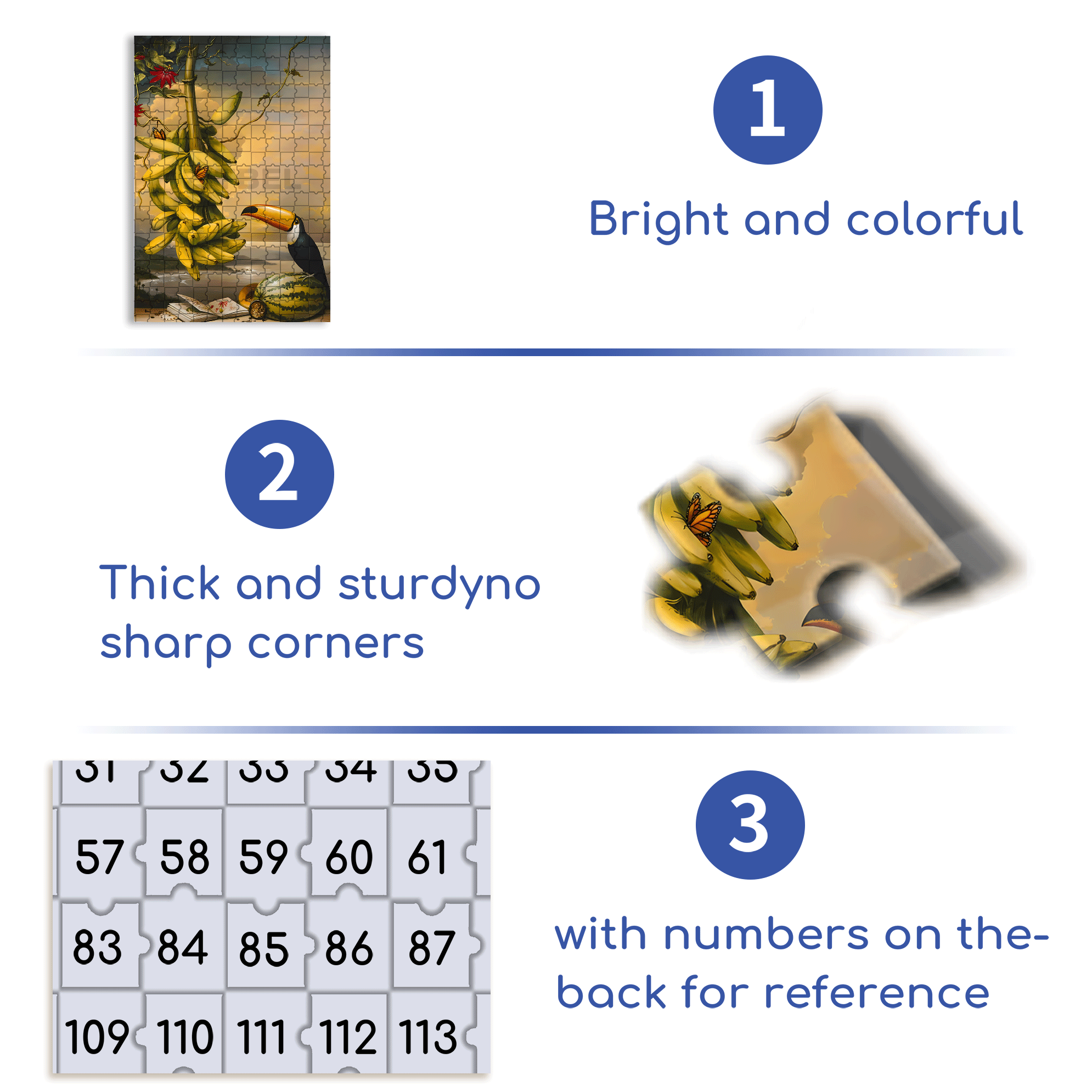 Hornbill and Fruit 500pcs/1000pcs Jigsaw Puzzle, Scratch-Resistant, Interactive Family Game & Brain-Boosting DIY Decor, Perfect for Halloween, Christmas & New Year Gifts, Family Puzzle Game