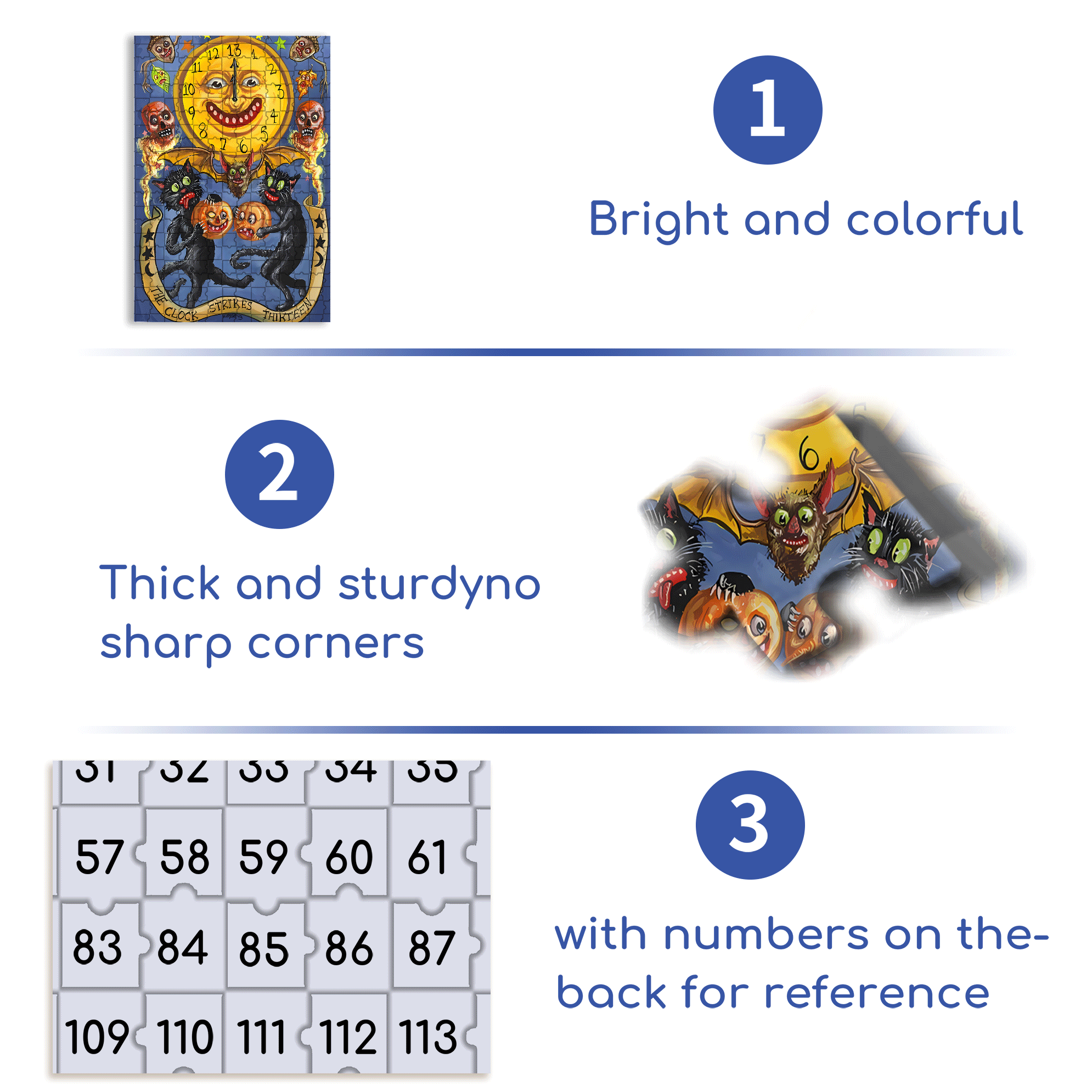 Horror Clock 500pcs/1000pcs Jigsaw Puzzle, Scratch-Resistant, Interactive Family Game & Brain-Boosting DIY Decor, Perfect for Halloween, Christmas & New Year Gifts, Family Puzzle Game