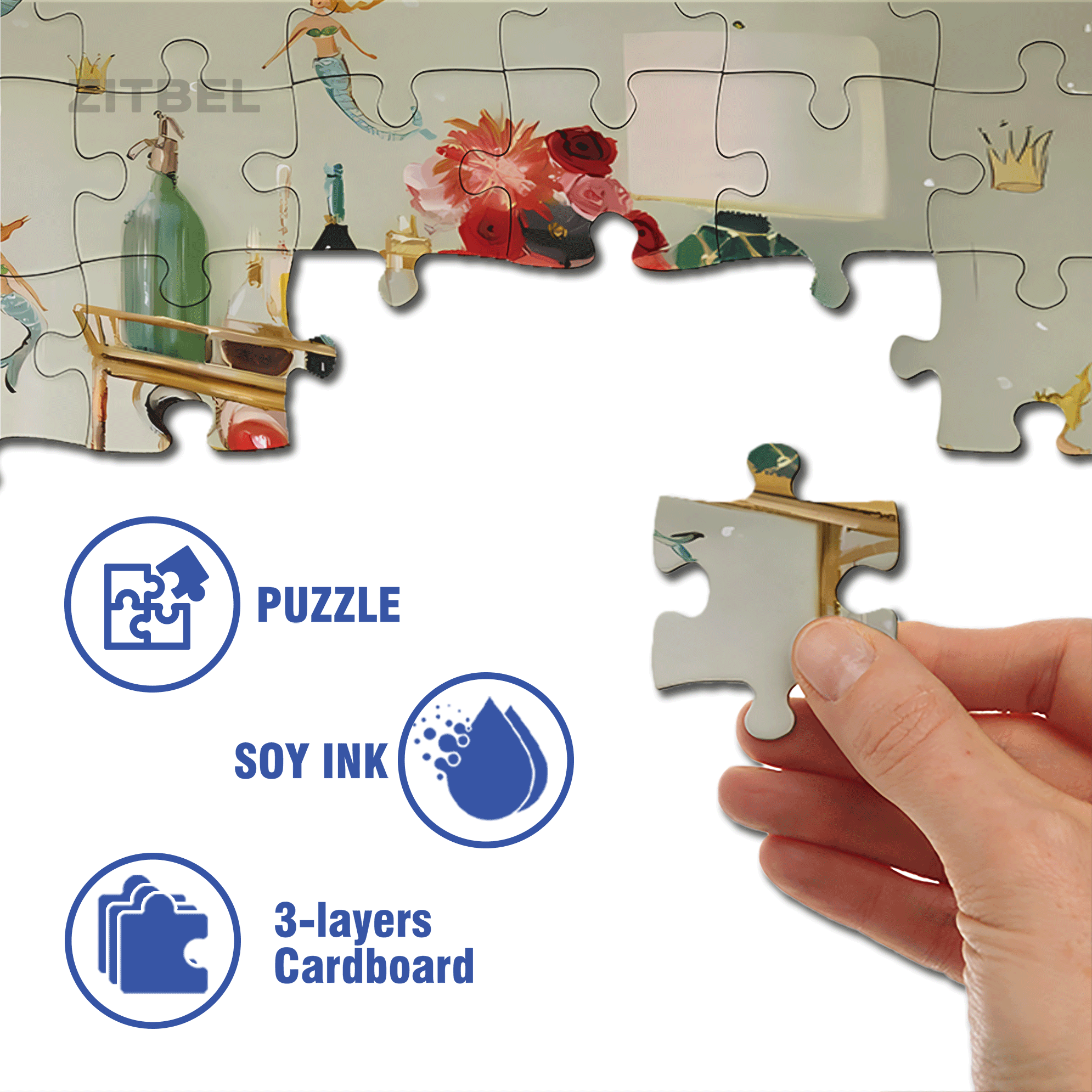 Kitchen Cart 500pcs/1000pcs Jigsaw Puzzle, Scratch-Resistant, Interactive Family Game & Brain-Boosting DIY Decor, Perfect for Halloween, Christmas & New Year Gifts, Family Puzzle Game
