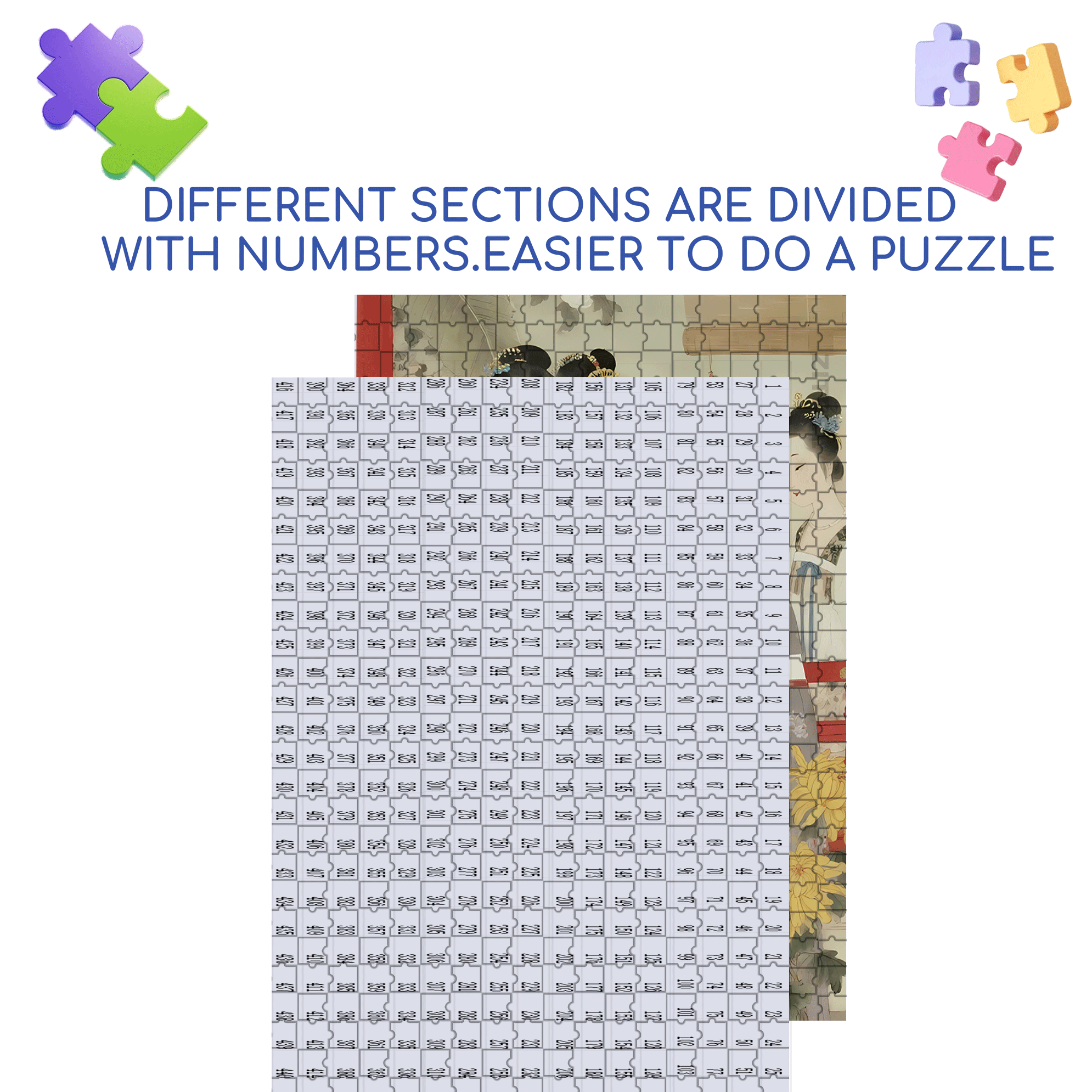 Ladies Admiring Chrysanthemums 500pcs/1000pcs Jigsaw Puzzle, Scratch-Resistant, Interactive Family Game & Brain-Boosting DIY Decor, Perfect for Halloween, Christmas & New Year Gifts, Family Puzzle Game
