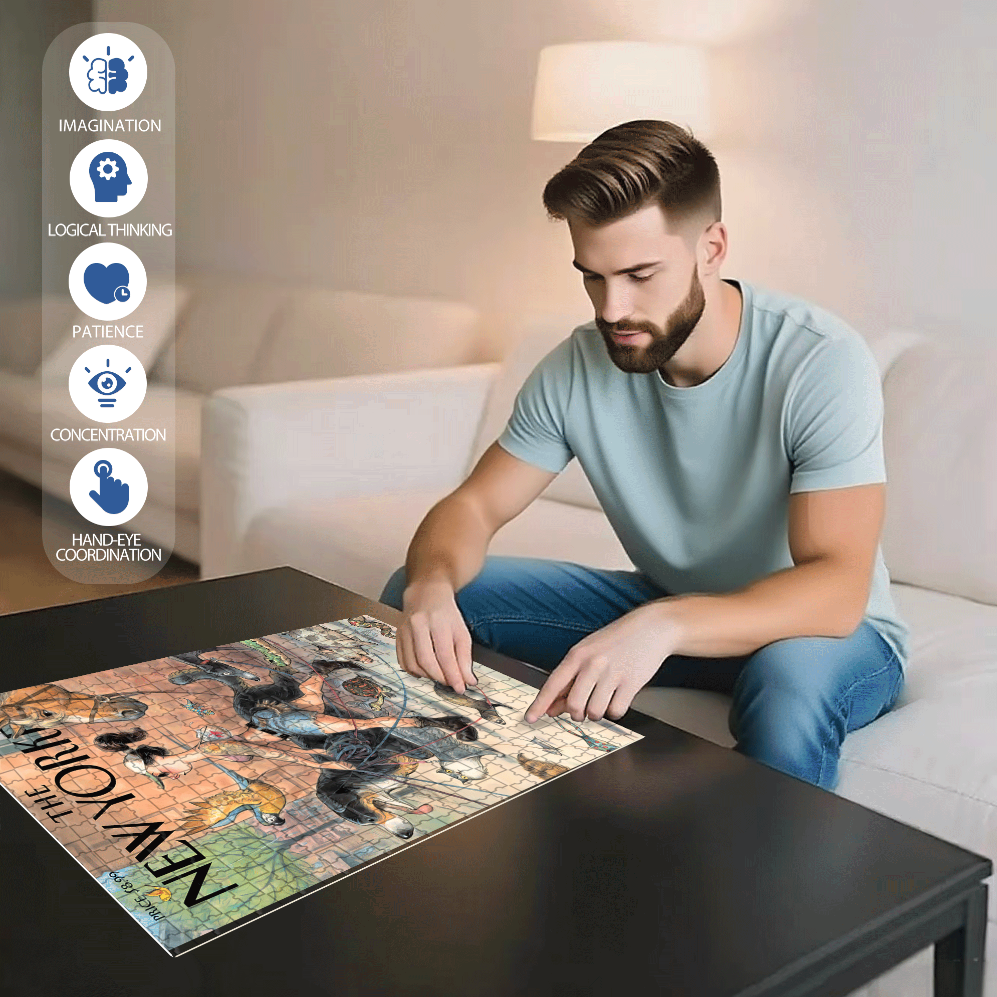 Local Fauna 500pcs/1000pcs Jigsaw Puzzle, Scratch-Resistant, Interactive Family Game & Brain-Boosting DIY Decor, Perfect for Halloween, Christmas & New Year Gifts, Family Puzzle Game