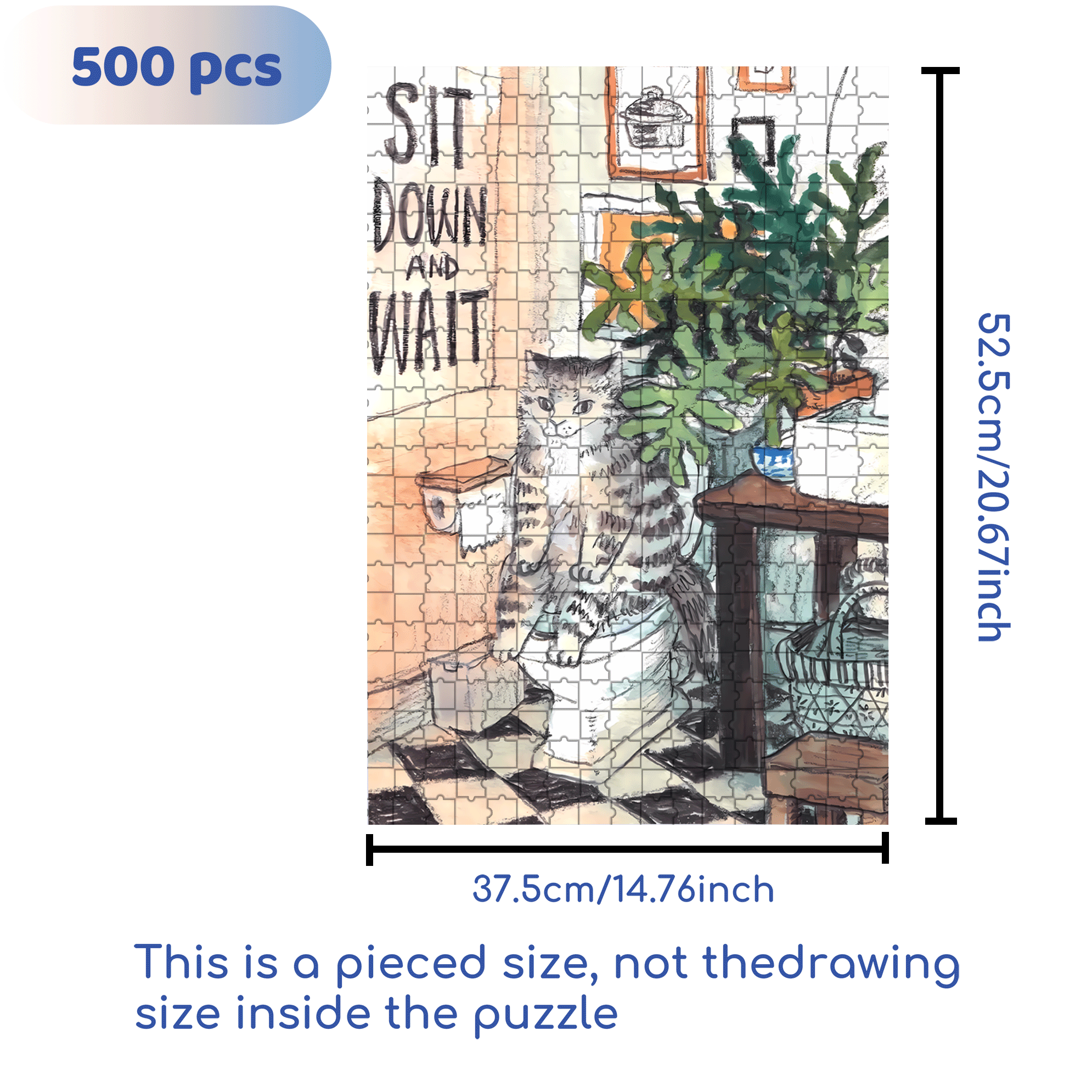 Meow's Life Diary  500pcs/1000pcs Jigsaw Puzzle, Scratch-Resistant, Interactive Family Game & Brain-Boosting DIY Decor, Perfect for Halloween, Christmas & New Year Gifts, Family Puzzle Game