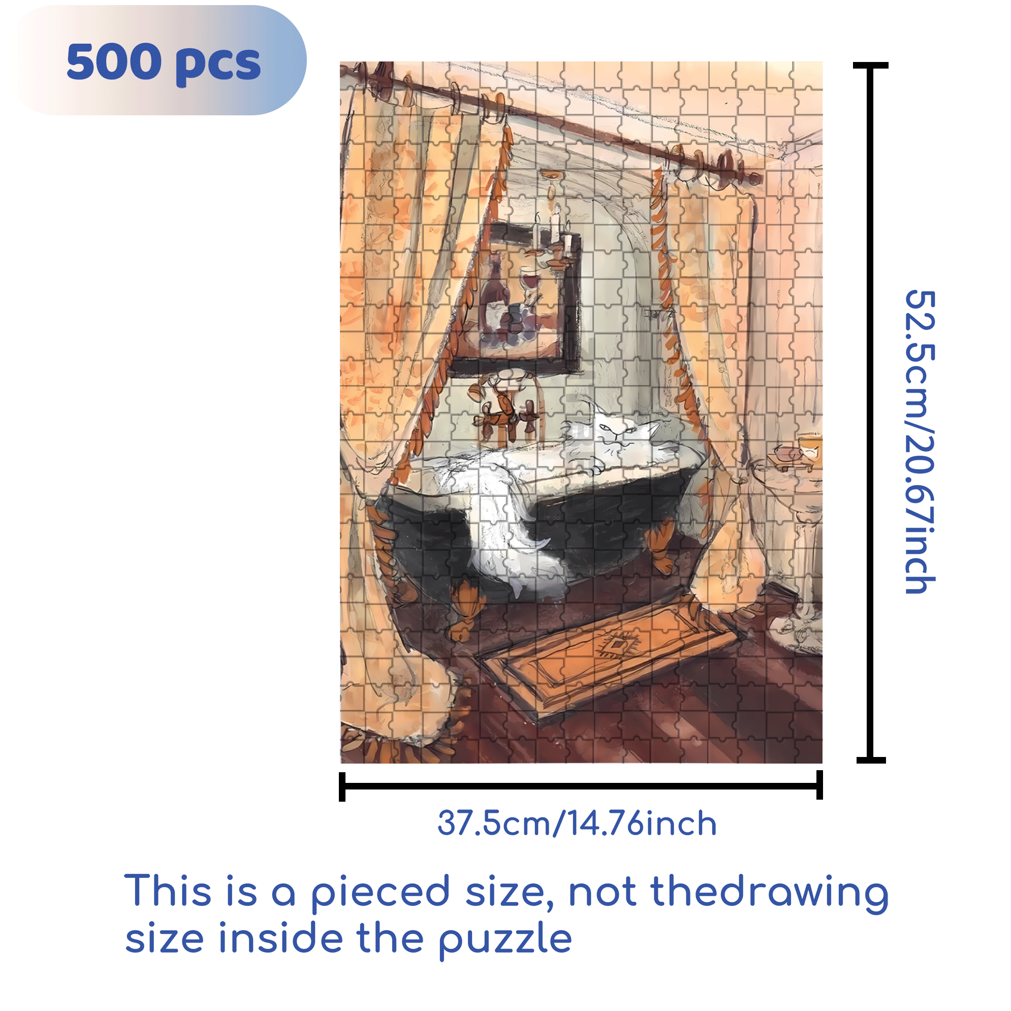 Meow's Life Diary 2 500pcs/1000pcs Jigsaw Puzzle, Scratch-Resistant, Interactive Family Game & Brain-Boosting DIY Decor, Perfect for Halloween, Christmas & New Year Gifts, Family Puzzle Game
