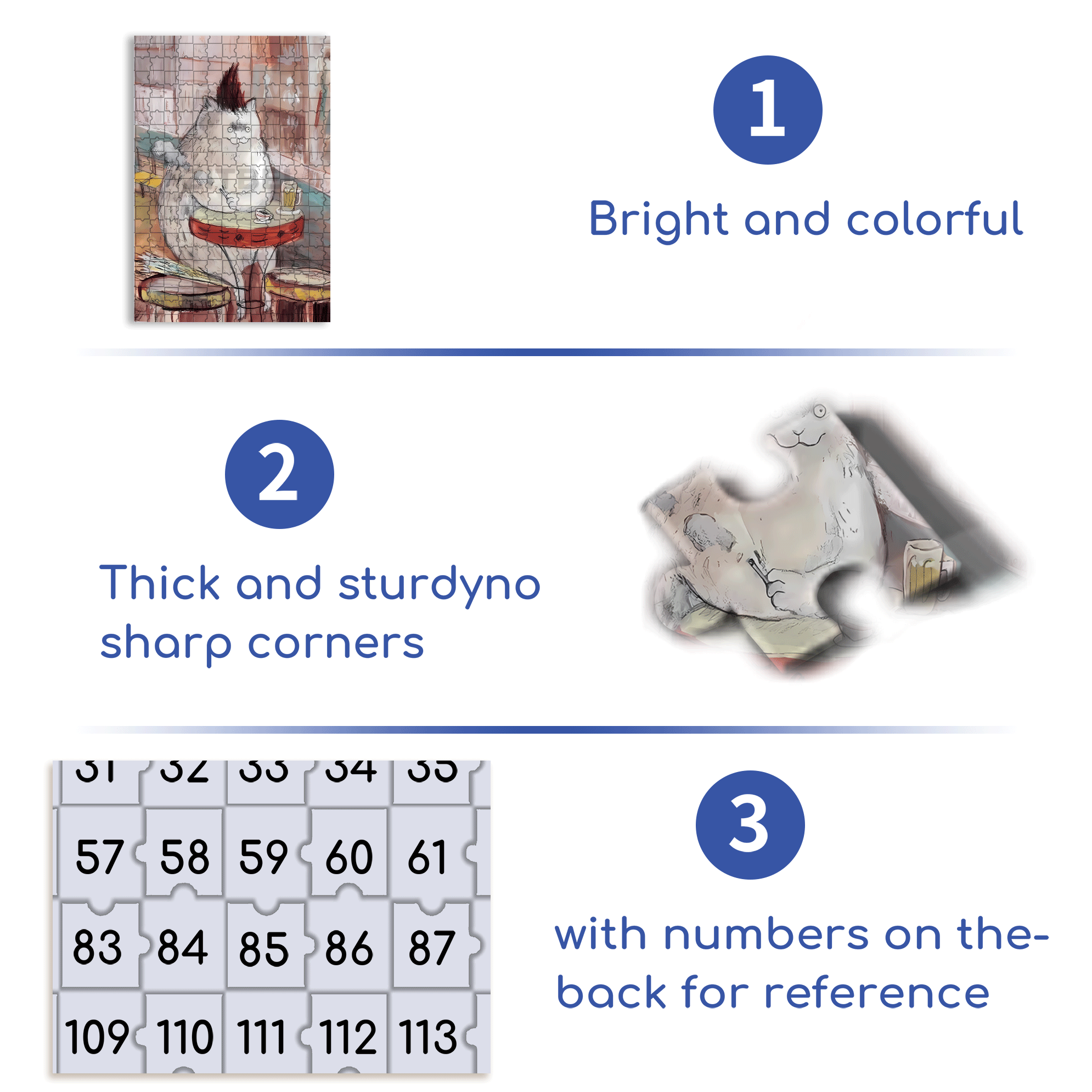 Meow's Life Diary 3 500pcs/1000pcs Jigsaw Puzzle, Scratch-Resistant, Interactive Family Game & Brain-Boosting DIY Decor, Perfect for Halloween, Christmas & New Year Gifts, Family Puzzle Game