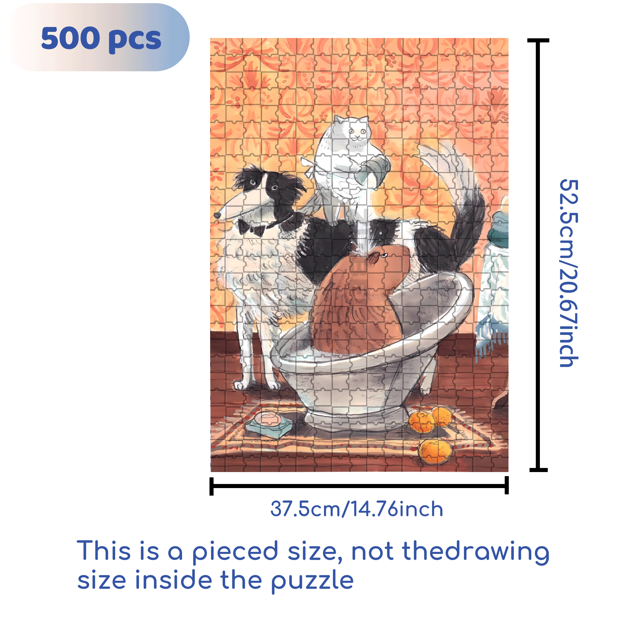 Meow's Life Diary 4 500pcs/1000pcs Jigsaw Puzzle, Scratch-Resistant, Interactive Family Game & Brain-Boosting DIY Decor, Perfect for Halloween, Christmas & New Year Gifts, Family Puzzle Game