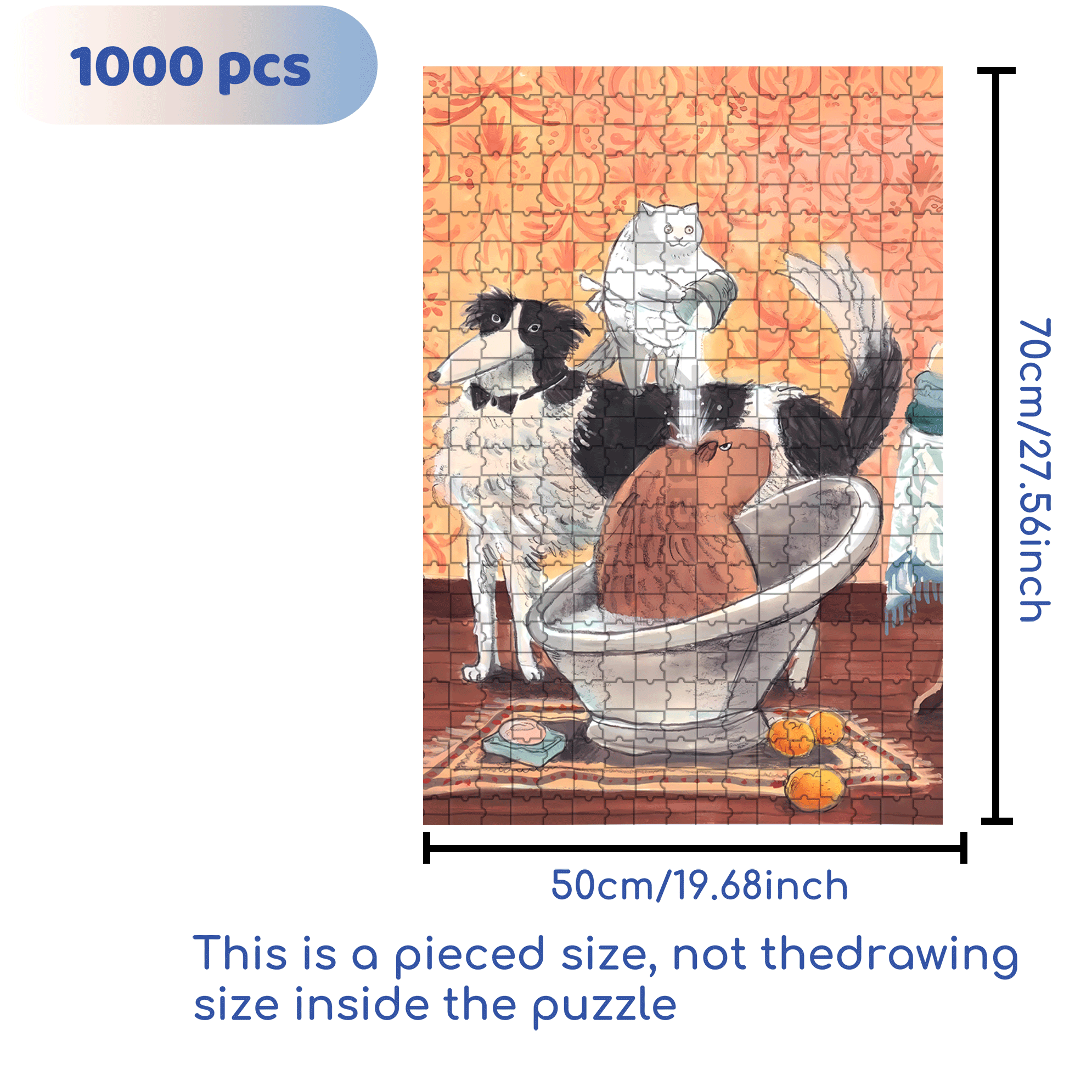 Meow's Life Diary 4 500pcs/1000pcs Jigsaw Puzzle, Scratch-Resistant, Interactive Family Game & Brain-Boosting DIY Decor, Perfect for Halloween, Christmas & New Year Gifts, Family Puzzle Game