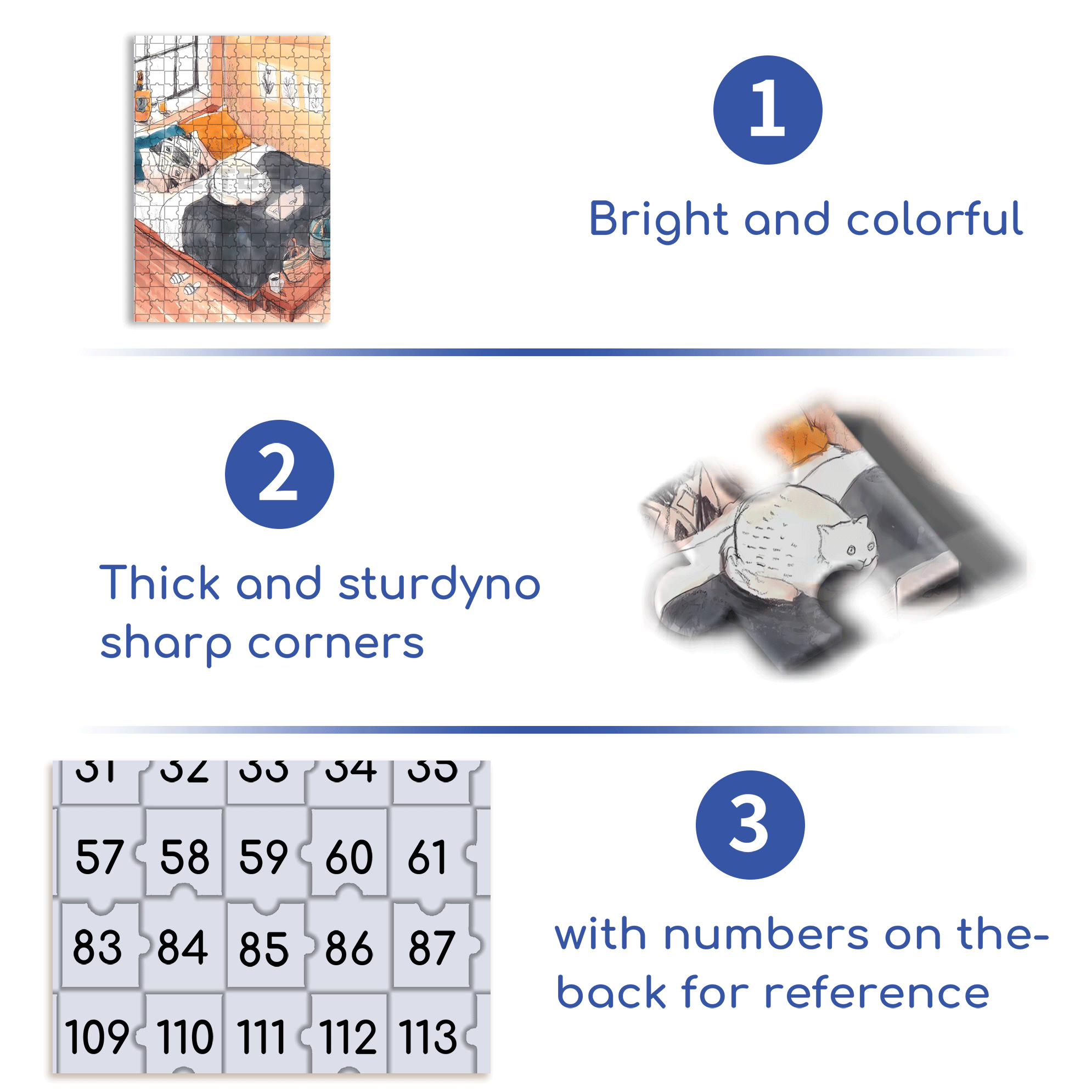 Meow's Life Diary 5 500pcs/1000pcs Jigsaw Puzzle, Scratch-Resistant, Interactive Family Game & Brain-Boosting DIY Decor, Perfect for Halloween, Christmas & New Year Gifts, Family Puzzle Game
