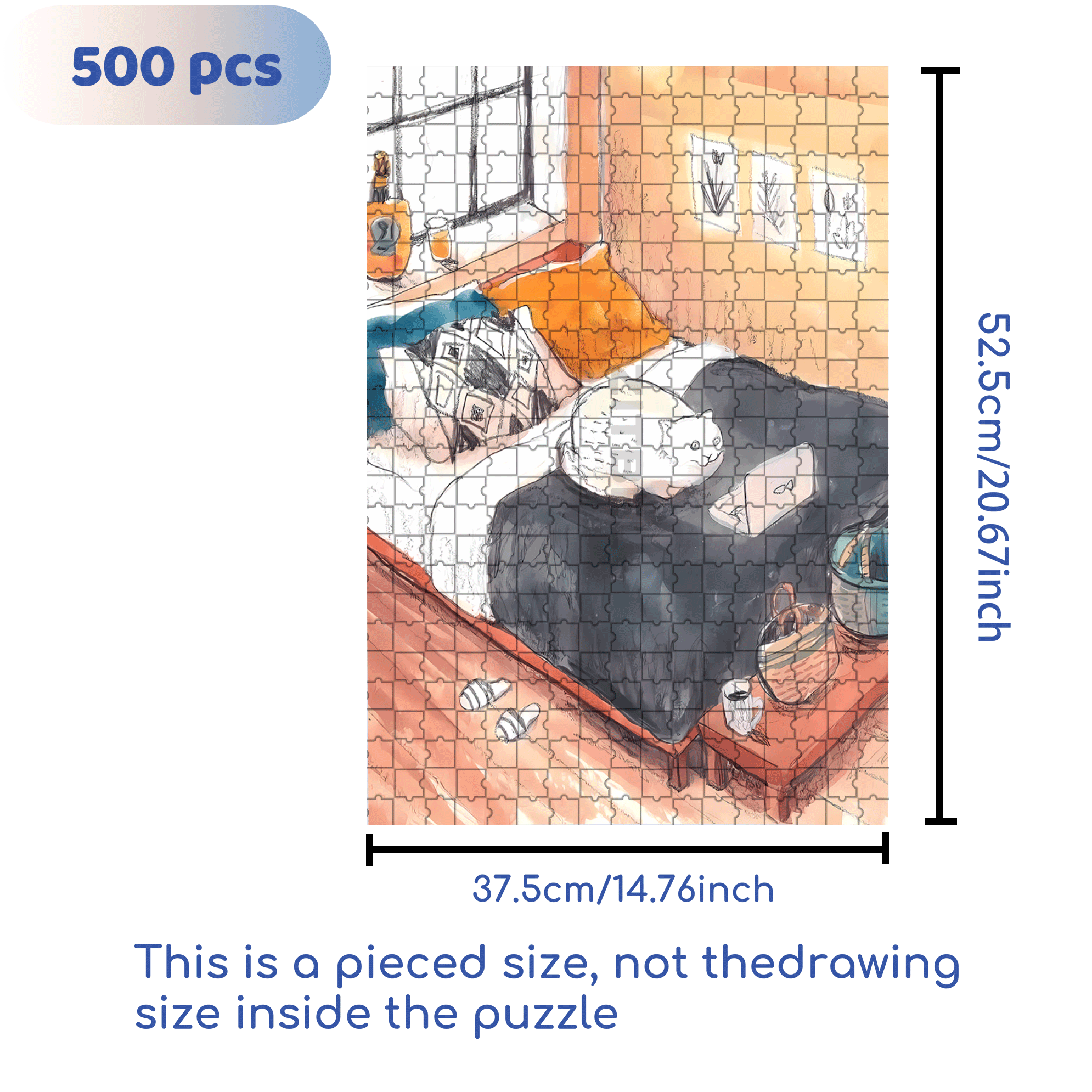Meow's Life Diary 5 500pcs/1000pcs Jigsaw Puzzle, Scratch-Resistant, Interactive Family Game & Brain-Boosting DIY Decor, Perfect for Halloween, Christmas & New Year Gifts, Family Puzzle Game