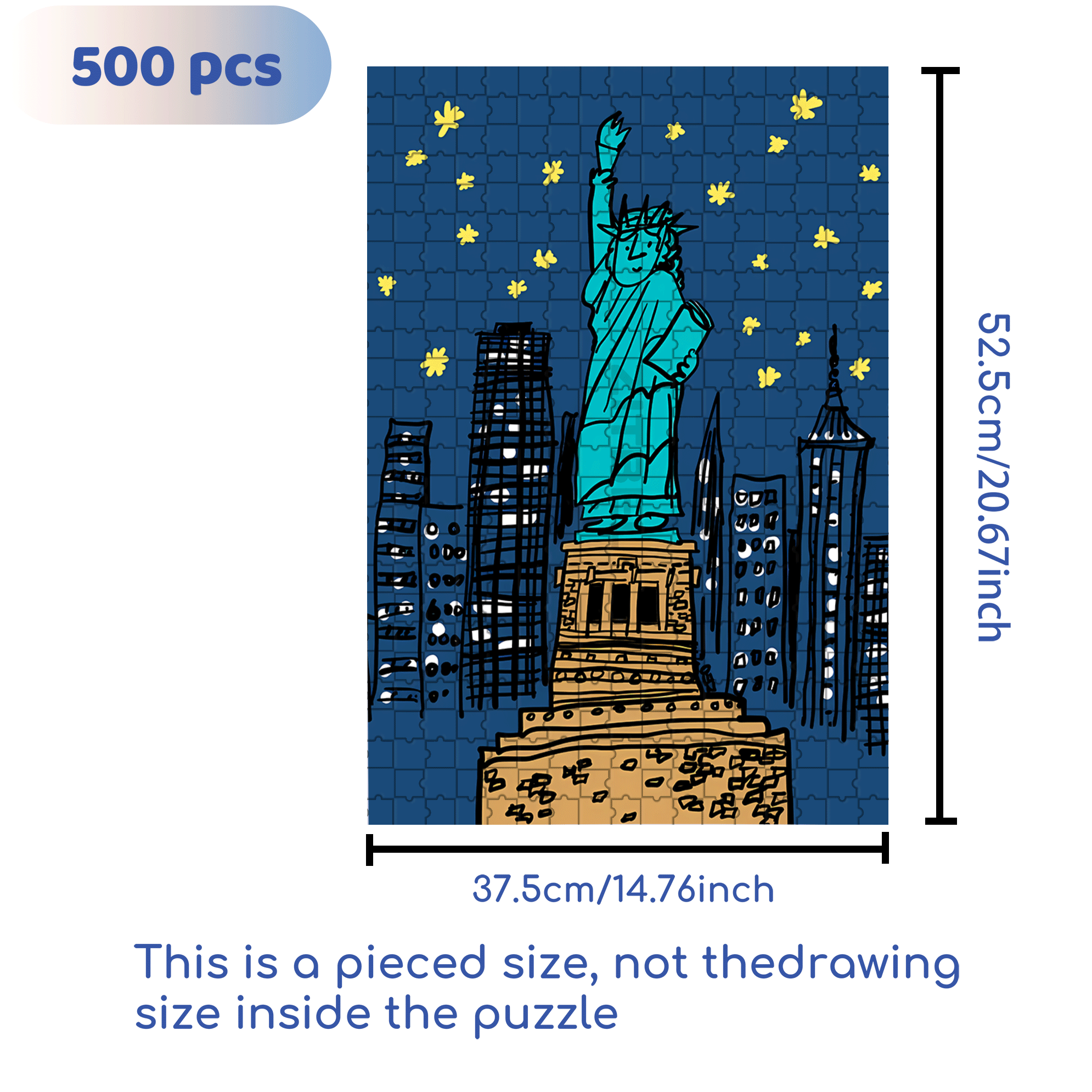 N.Y City 500pcs/1000pcs Jigsaw Puzzle, Scratch-Resistant, Interactive Family Game & Brain-Boosting DIY Decor, Perfect for Halloween, Christmas & New Year Gifts, Family Puzzle Game
