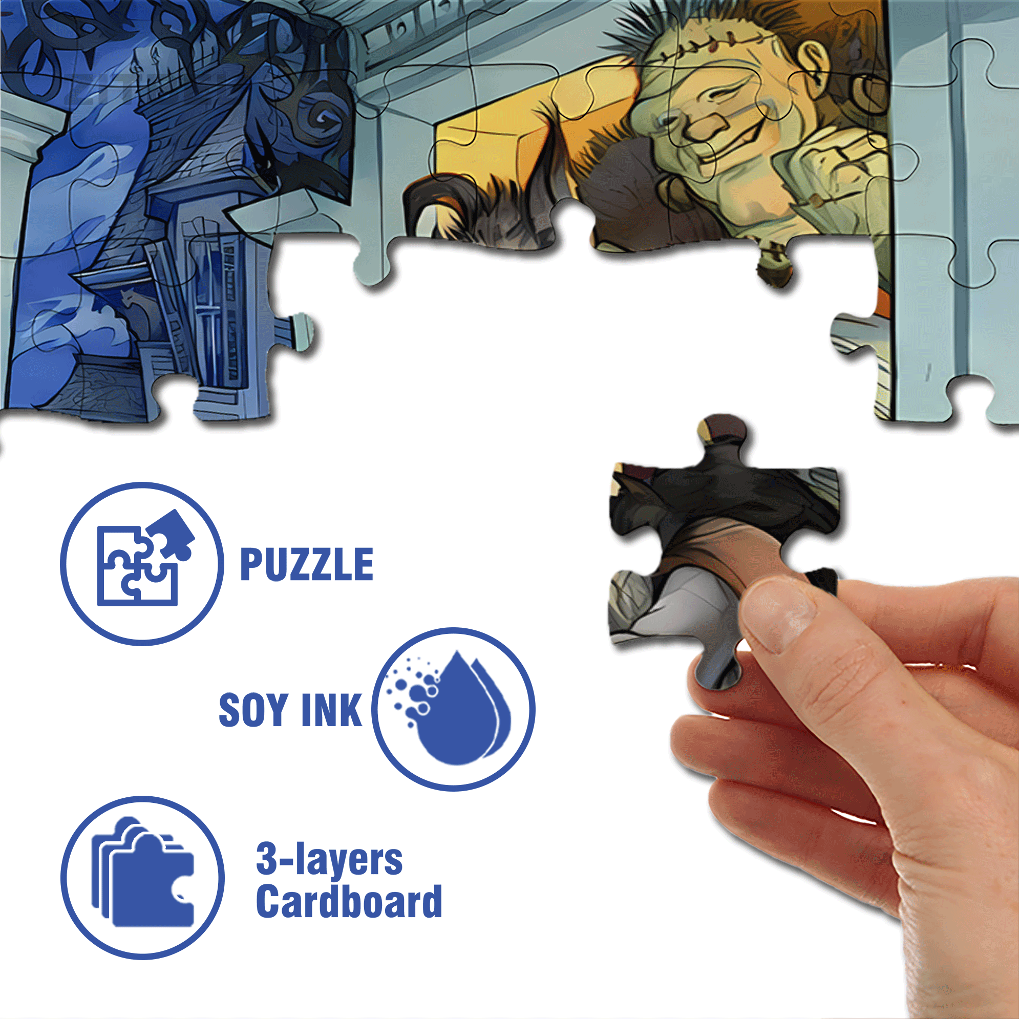 Oh So Cute! 500pcs/1000pcs Jigsaw Puzzle, Scratch-Resistant, Interactive Family Game & Brain-Boosting DIY Decor, Perfect for Halloween, Christmas & New Year Gifts, Family Puzzle Game