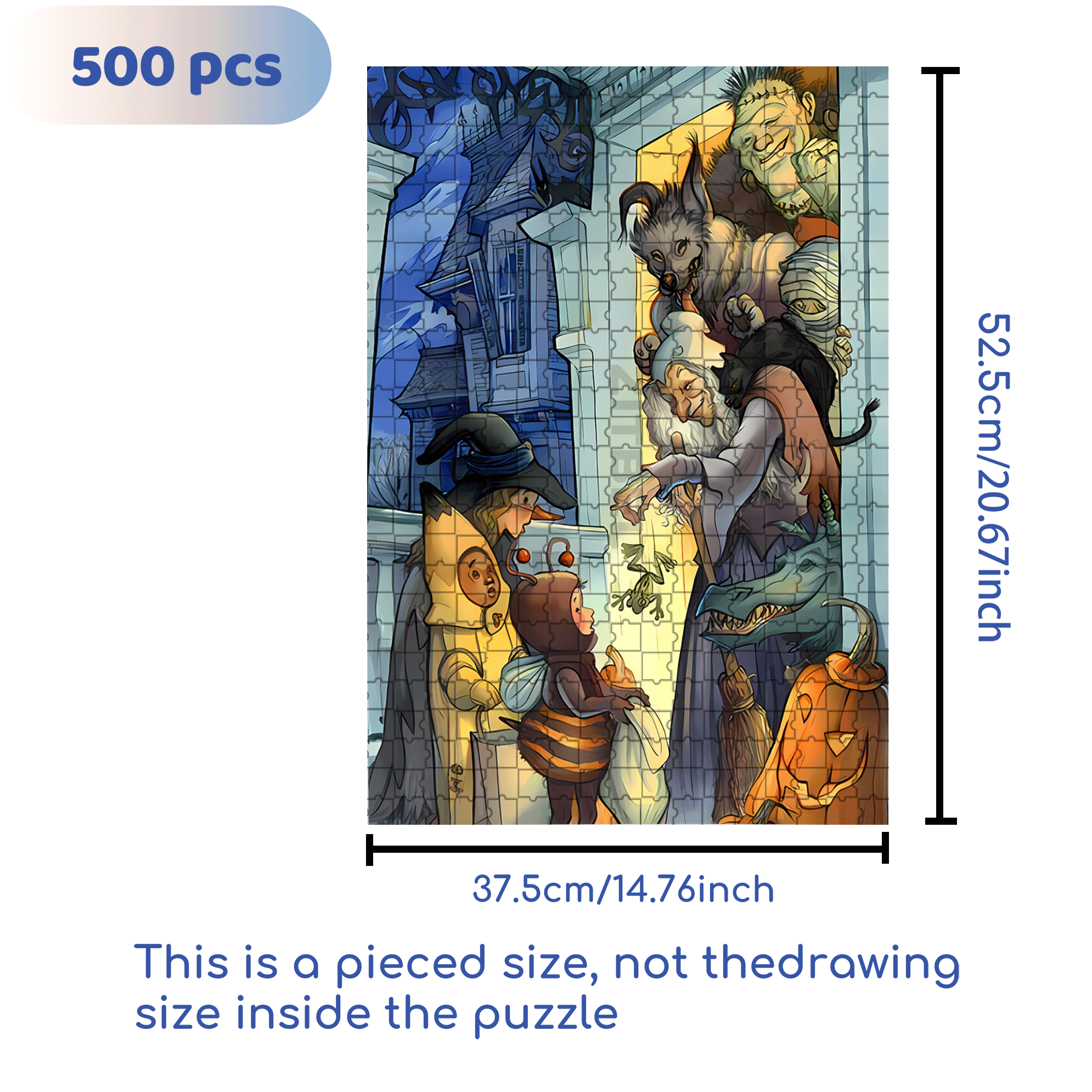 Oh So Cute! 500pcs/1000pcs Jigsaw Puzzle, Scratch-Resistant, Interactive Family Game & Brain-Boosting DIY Decor, Perfect for Halloween, Christmas & New Year Gifts, Family Puzzle Game