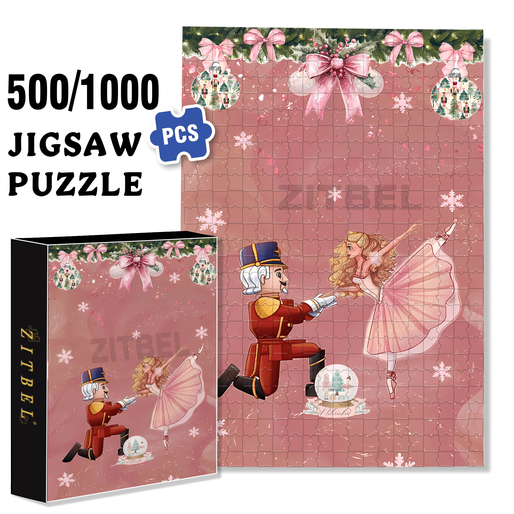 Pas de Deux 500pcs/1000pcs Jigsaw Puzzle, Scratch-Resistant, Interactive Family Game & Brain-Boosting DIY Decor, Perfect for Halloween, Christmas & New Year Gifts, Family Puzzle Game