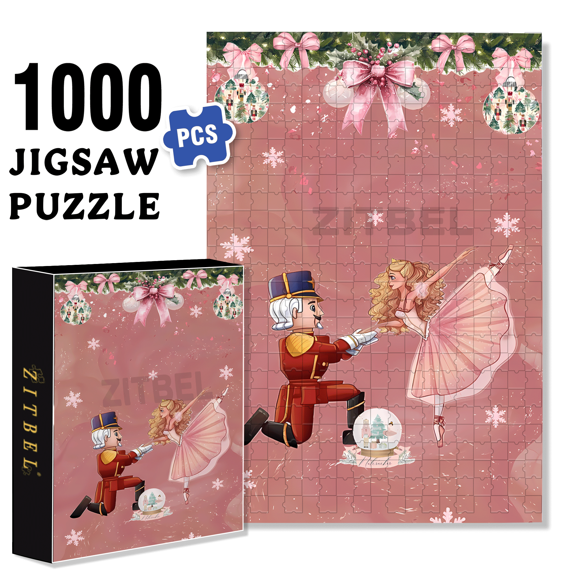 Pas de Deux 500pcs/1000pcs Jigsaw Puzzle, Scratch-Resistant, Interactive Family Game & Brain-Boosting DIY Decor, Perfect for Halloween, Christmas & New Year Gifts, Family Puzzle Game