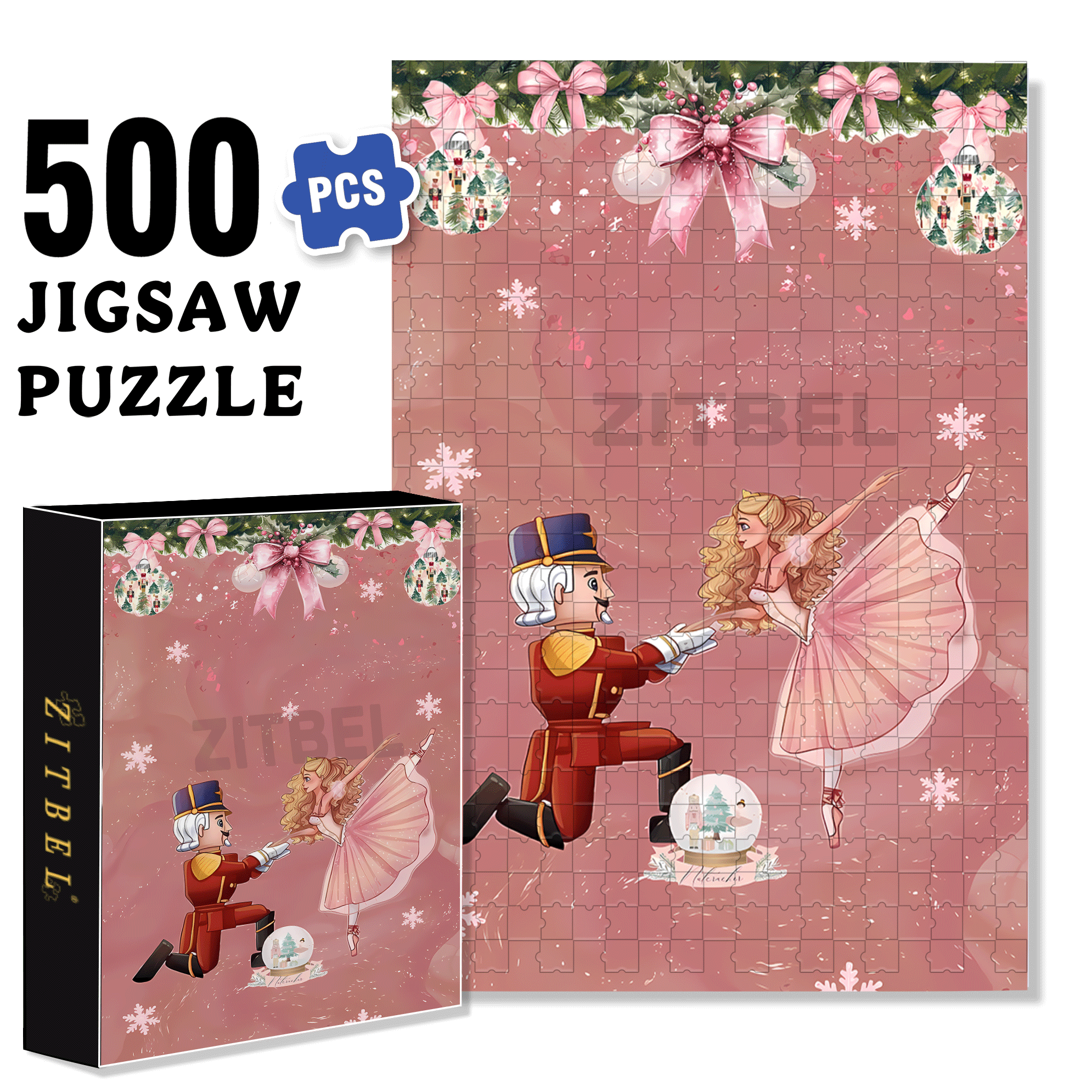 Pas de Deux 500pcs/1000pcs Jigsaw Puzzle, Scratch-Resistant, Interactive Family Game & Brain-Boosting DIY Decor, Perfect for Halloween, Christmas & New Year Gifts, Family Puzzle Game