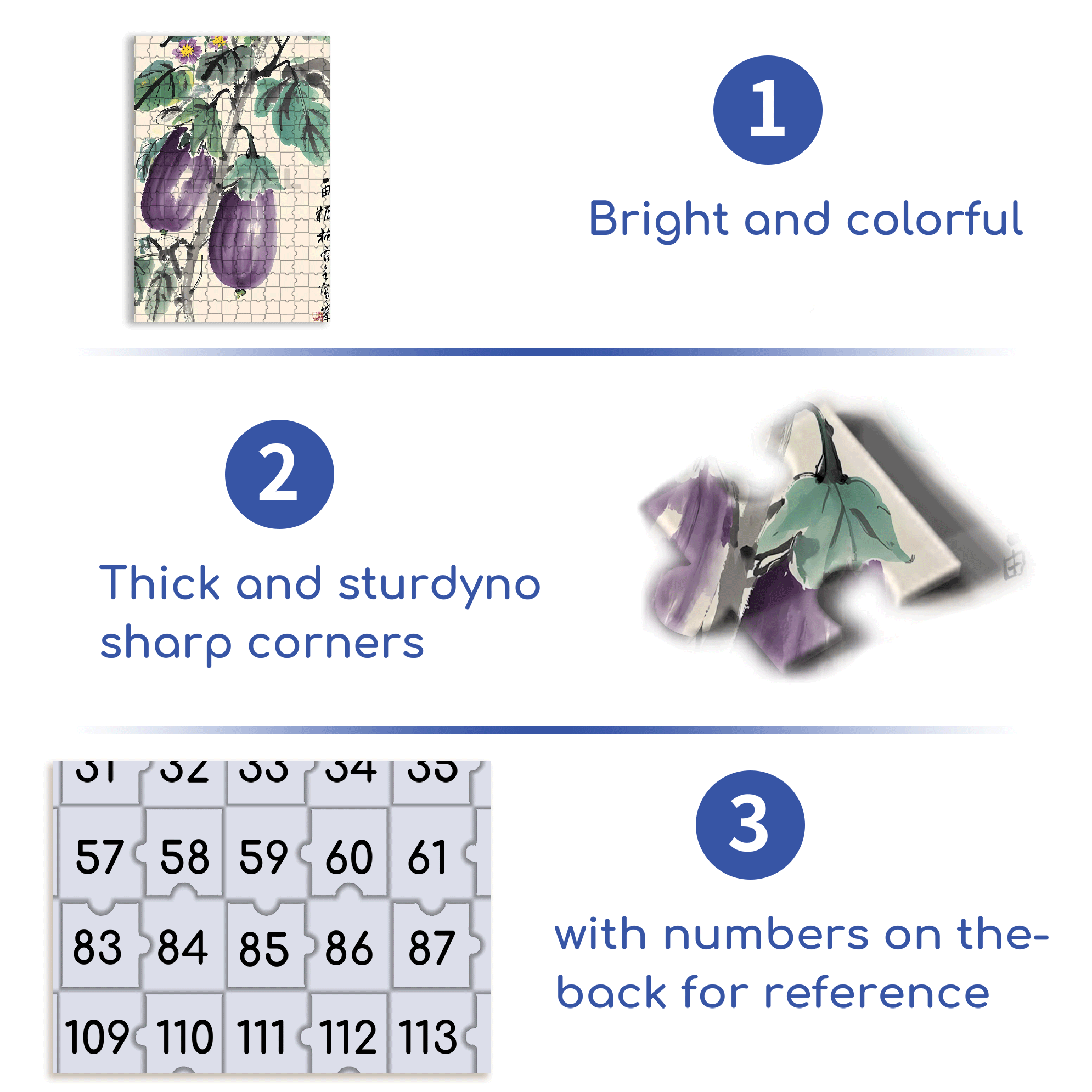 Purple Eggplant 500pcs/1000pcs Jigsaw Puzzle, Scratch-Resistant, Interactive Family Game & Brain-Boosting DIY Decor, Perfect for Halloween, Christmas & New Year Gifts, Family Puzzle Game