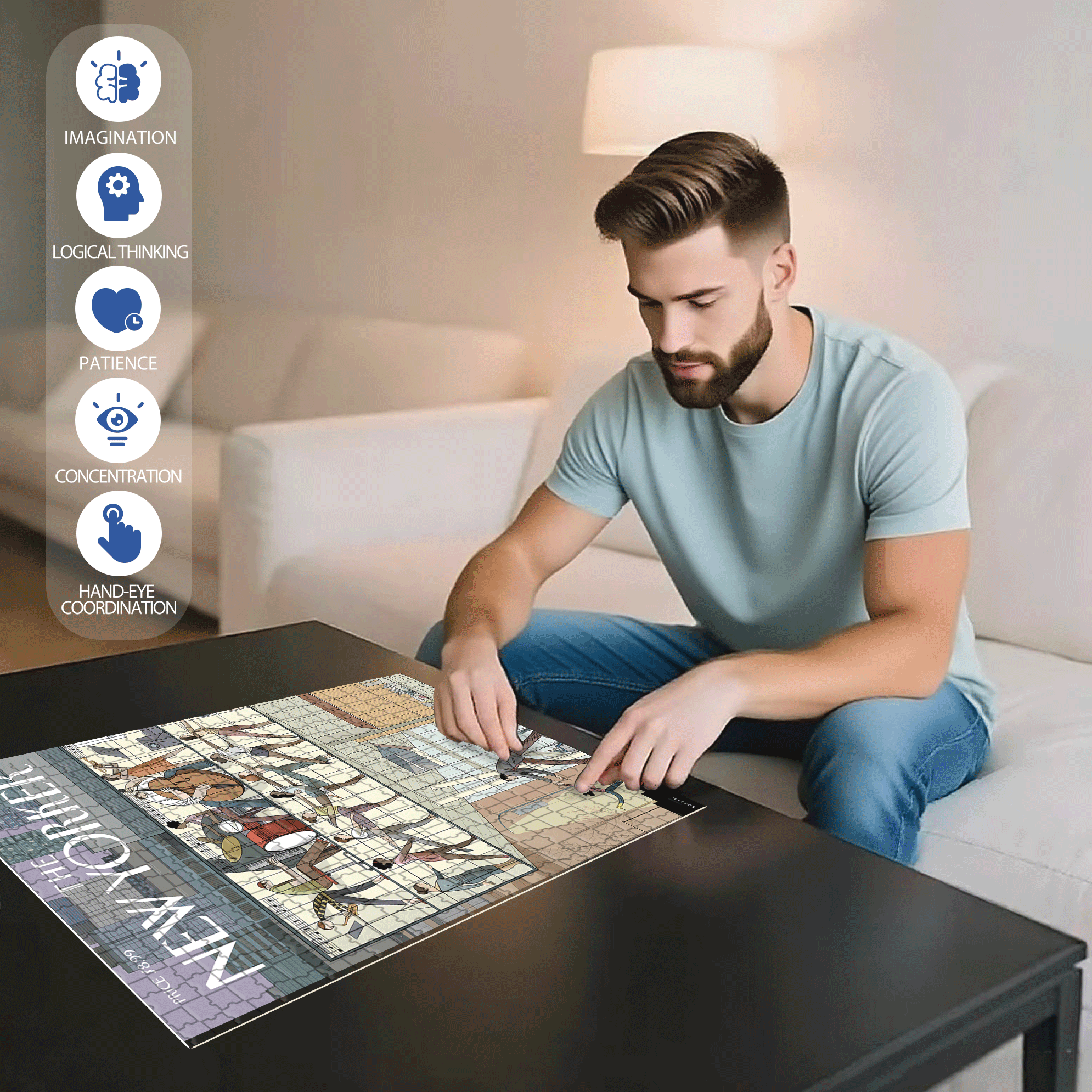 Ready to Soar 500pcs/1000pcs Jigsaw Puzzle, Scratch-Resistant, Interactive Family Game & Brain-Boosting DIY Decor, Perfect for Halloween, Christmas & New Year Gifts, Family Puzzle Game