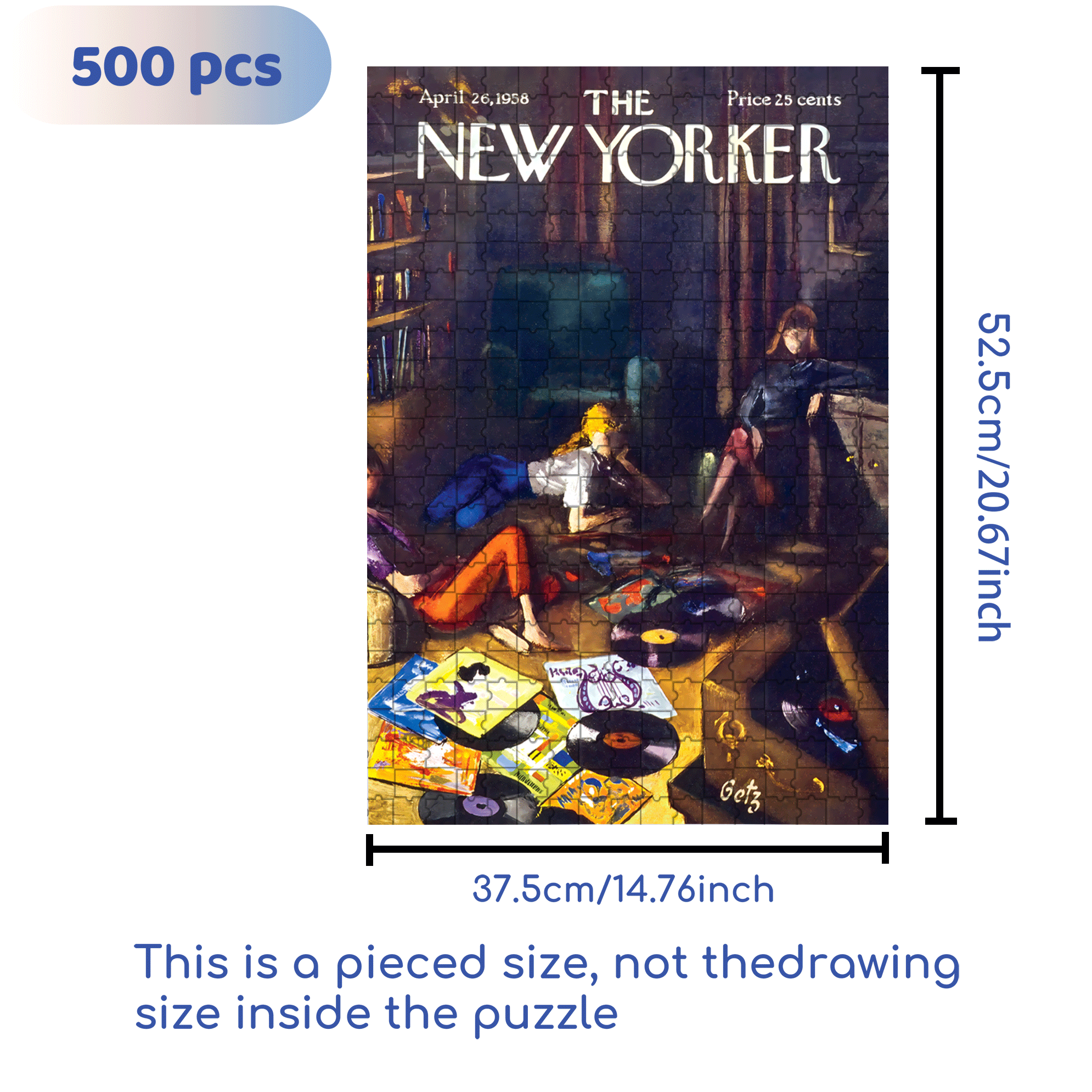 Record Lounge 500pcs/1000pcs Jigsaw Puzzle, Scratch-Resistant, Interactive Family Game & Brain-Boosting DIY Decor, Perfect for Halloween, Christmas & New Year Gifts, Family Puzzle Game
