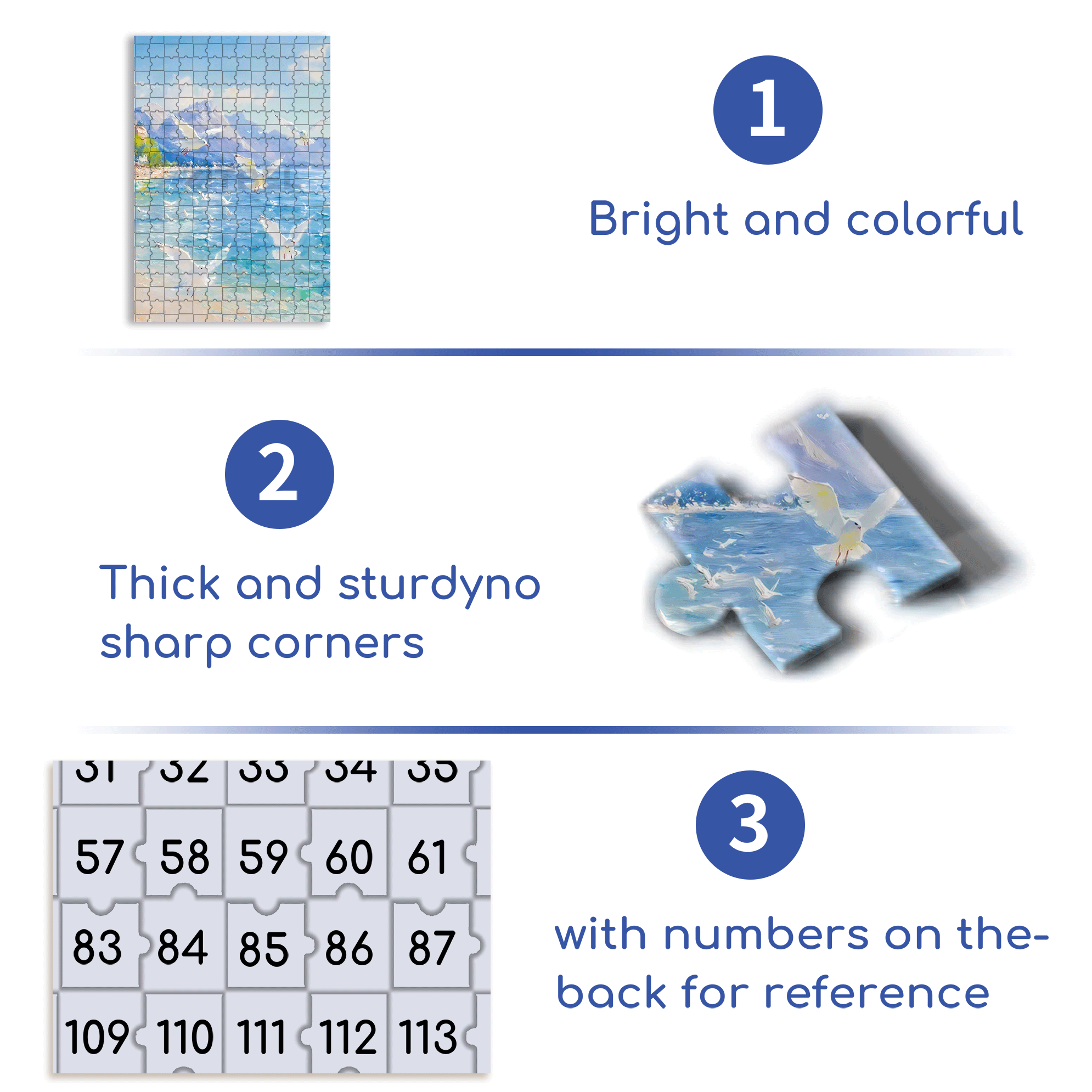 Seagull And Sea 500pcs/1000pcs Jigsaw Puzzle, Scratch-Resistant, Interactive Family Game & Brain-Boosting DIY Decor, Perfect for Halloween, Christmas & New Year Gifts, Family Puzzle Game