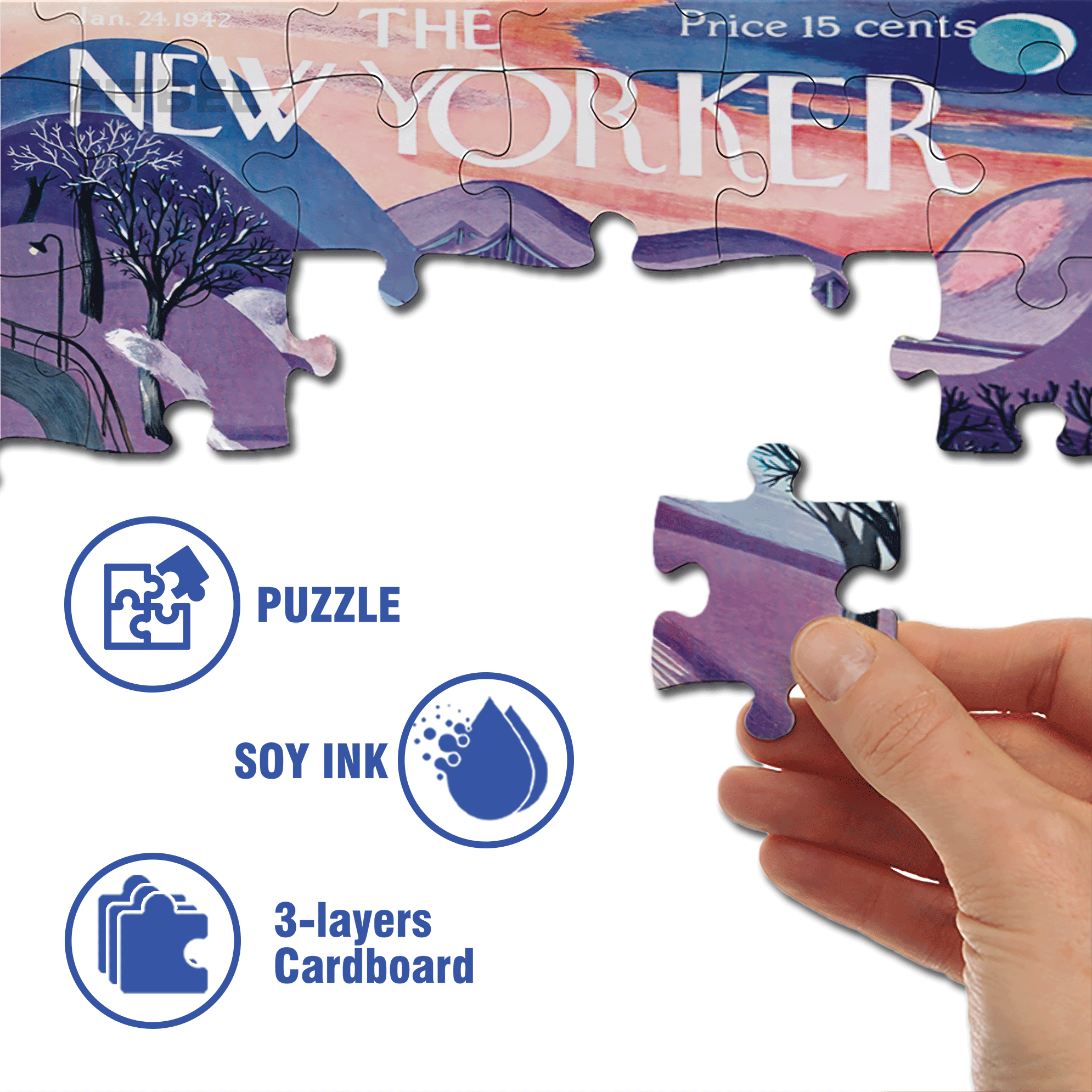 Skiing Express 500pcs/1000pcs Jigsaw Puzzle, Scratch-Resistant, Interactive Family Game & Brain-Boosting DIY Decor, Perfect for Halloween, Christmas & New Year Gifts, Family Puzzle Game