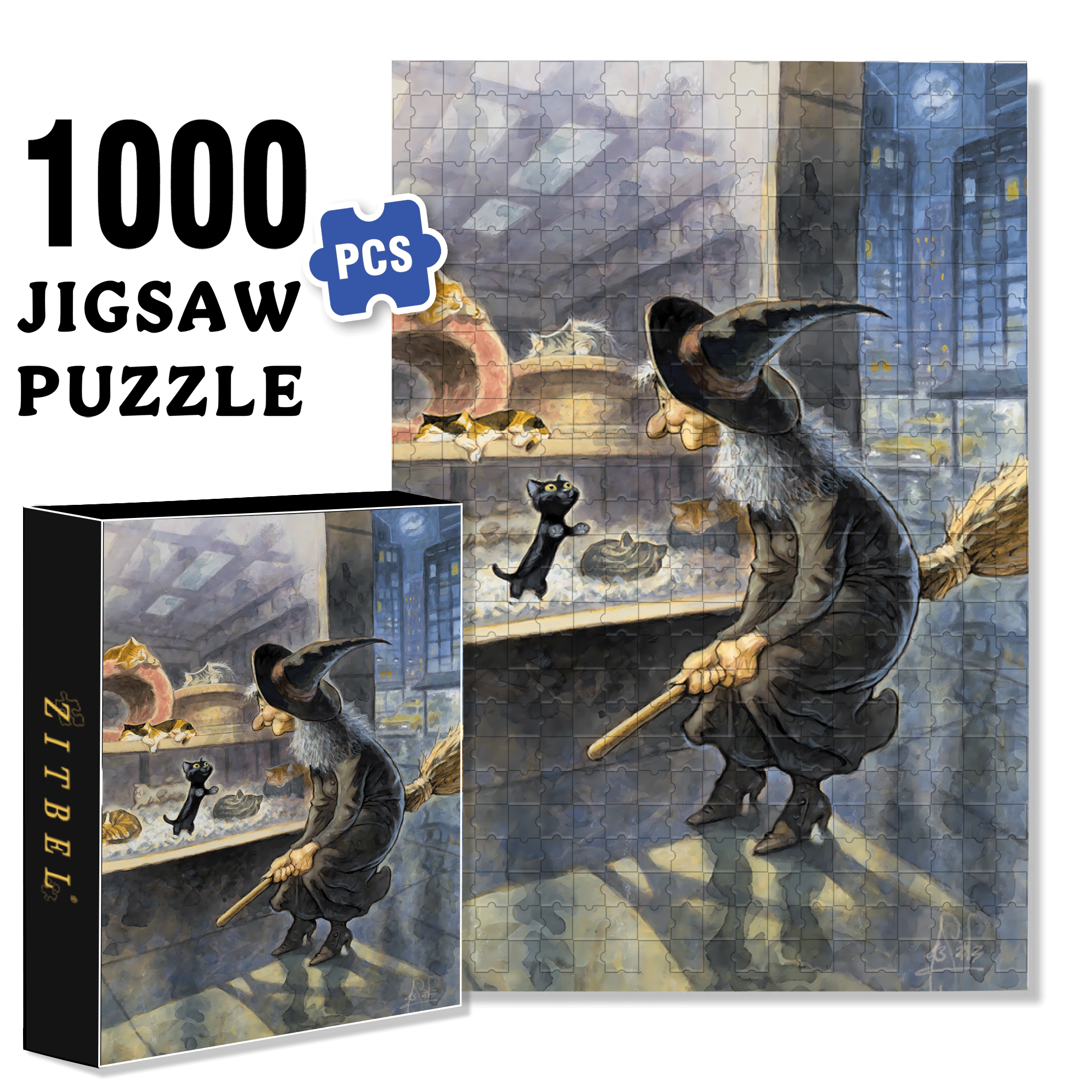 Something Familiar 500pcs/1000pcs Jigsaw Puzzle, Scratch-Resistant, Interactive Family Game & Brain-Boosting DIY Decor, Perfect for Halloween, Christmas & New Year Gifts, Family Puzzle Game