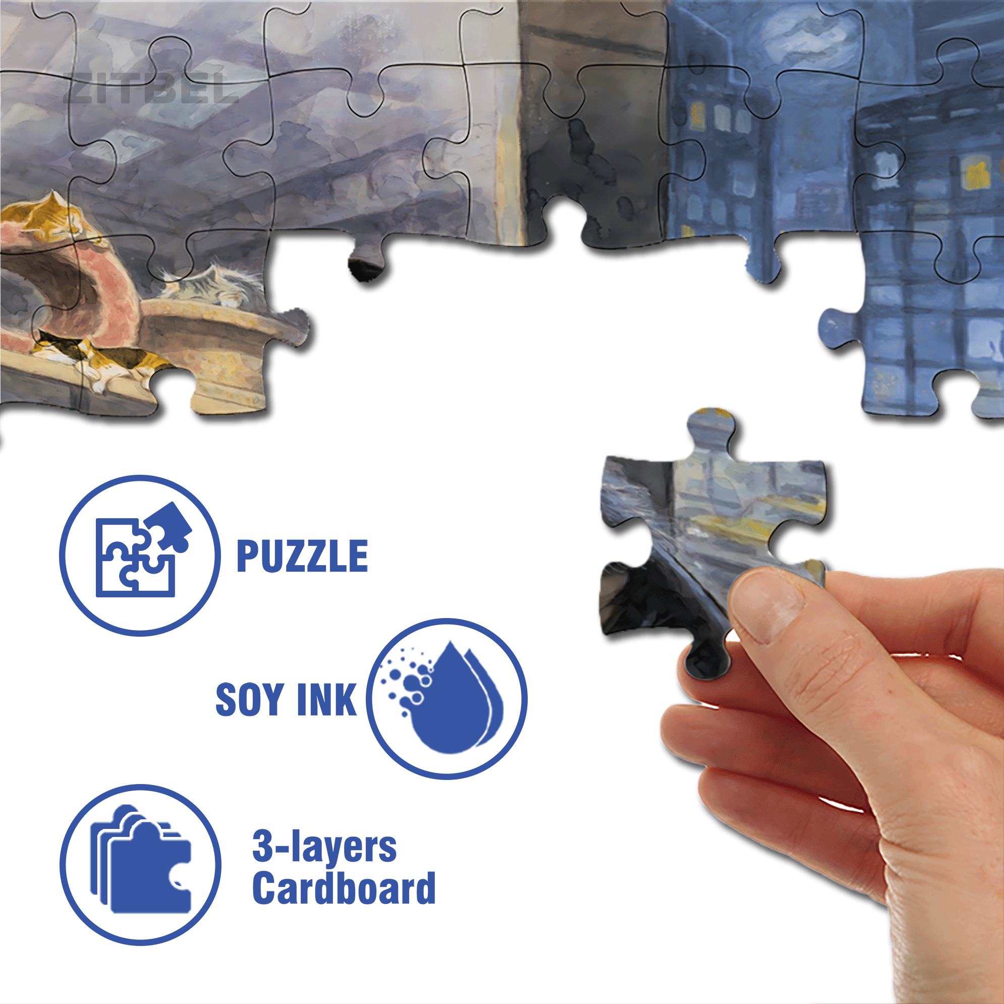 Something Familiar 500pcs/1000pcs Jigsaw Puzzle, Scratch-Resistant, Interactive Family Game & Brain-Boosting DIY Decor, Perfect for Halloween, Christmas & New Year Gifts, Family Puzzle Game