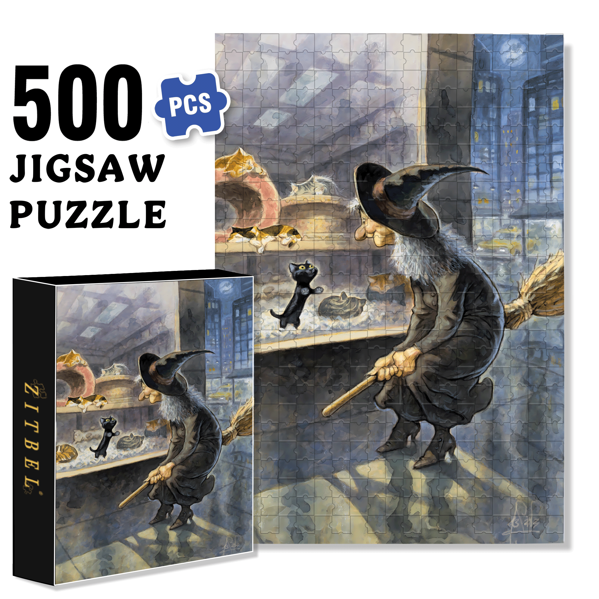 Something Familiar 500pcs/1000pcs Jigsaw Puzzle, Scratch-Resistant, Interactive Family Game & Brain-Boosting DIY Decor, Perfect for Halloween, Christmas & New Year Gifts, Family Puzzle Game