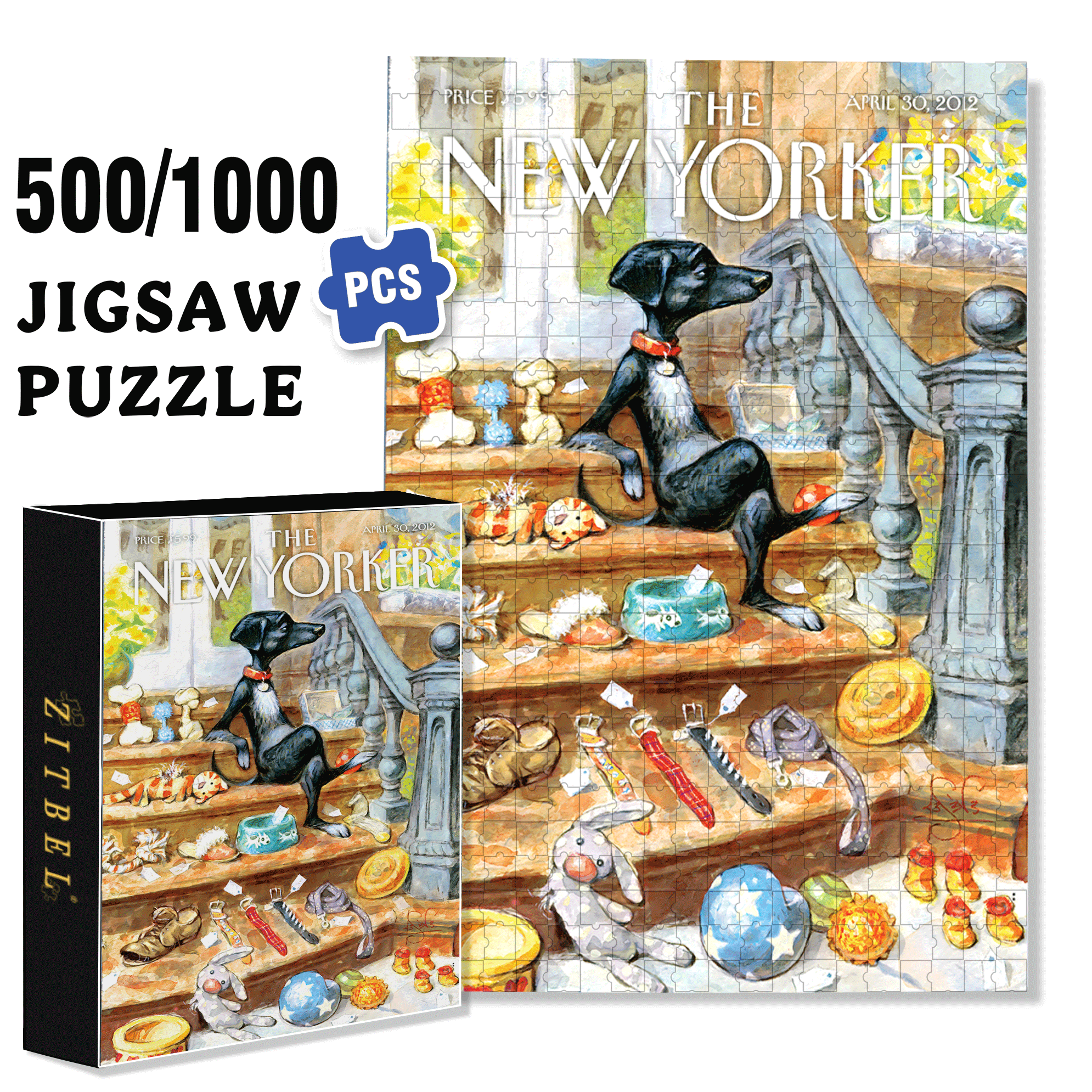 Tag Sale 500pcs/1000pcs Jigsaw Puzzle, Scratch-Resistant, Interactive Family Game & Brain-Boosting DIY Decor, Perfect for Halloween, Christmas & New Year Gifts, Family Puzzle Game