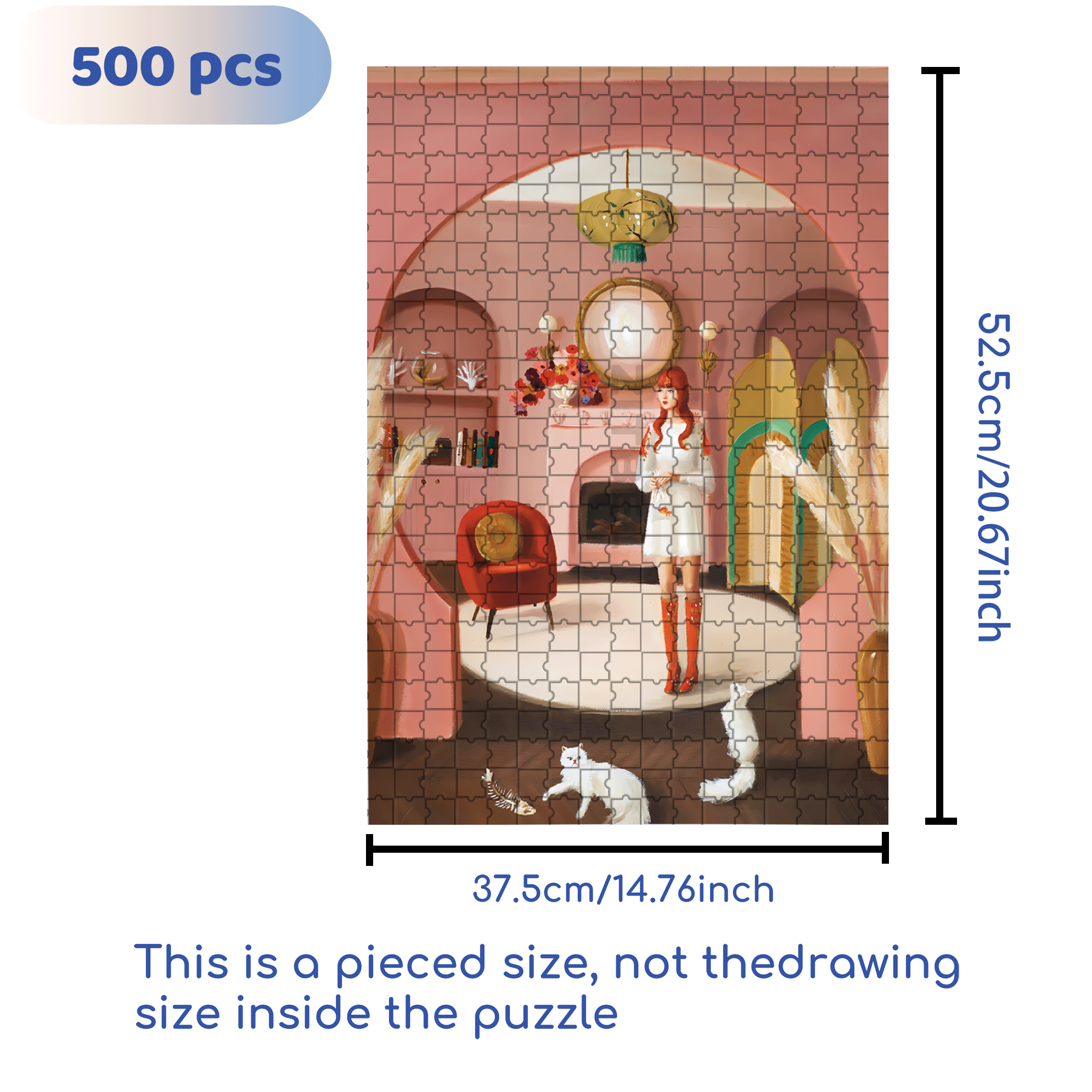 The Goldfish Bowl 500pcs/1000pcs Jigsaw Puzzle, Scratch-Resistant, Interactive Family Game & Brain-Boosting DIY Decor, Perfect for Halloween, Christmas & New Year Gifts, Family Puzzle Game