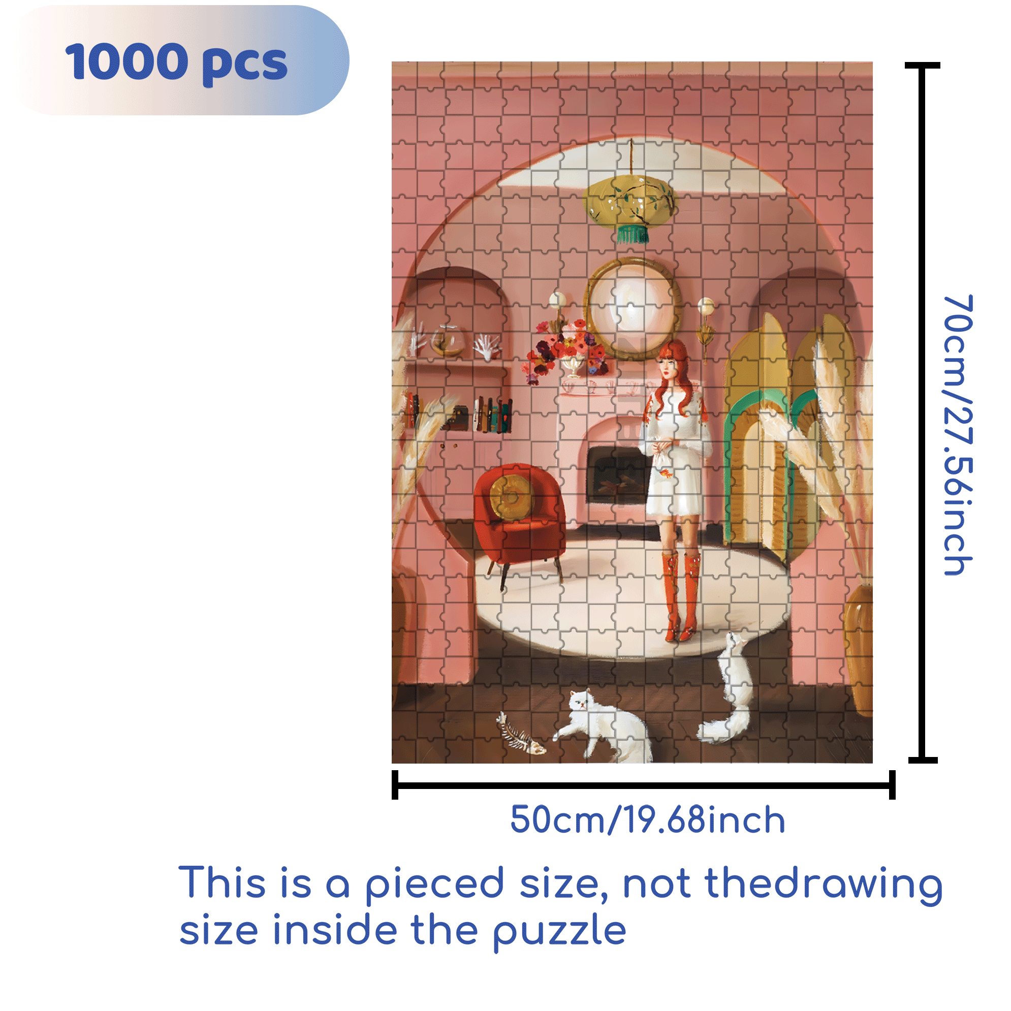 The Goldfish Bowl 500pcs/1000pcs Jigsaw Puzzle, Scratch-Resistant, Interactive Family Game & Brain-Boosting DIY Decor, Perfect for Halloween, Christmas & New Year Gifts, Family Puzzle Game