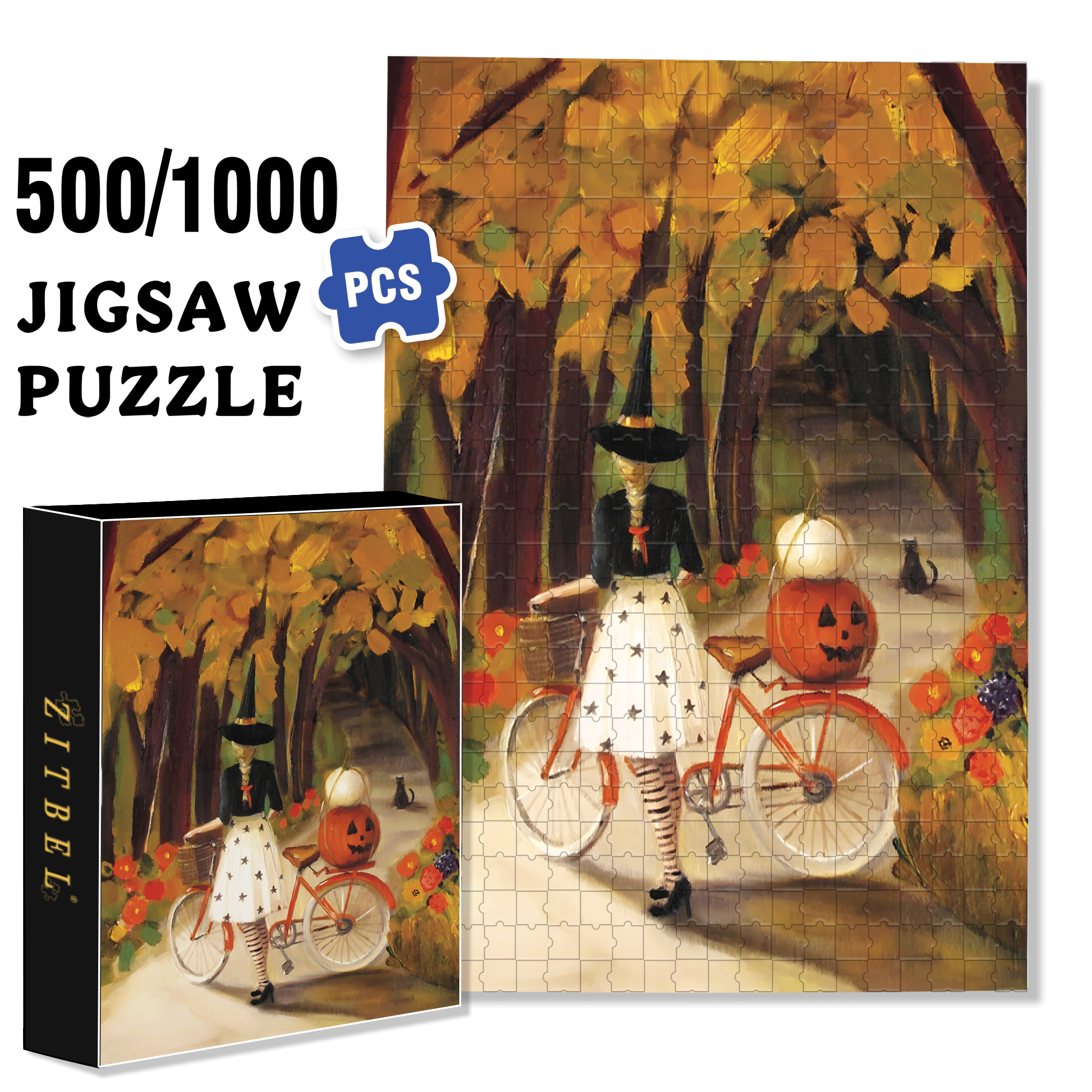The Hollow 500pcs/1000pcs Jigsaw Puzzle, Scratch-Resistant, Interactive Family Game & Brain-Boosting DIY Decor, Perfect for Halloween, Christmas & New Year Gifts, Family Puzzle Game