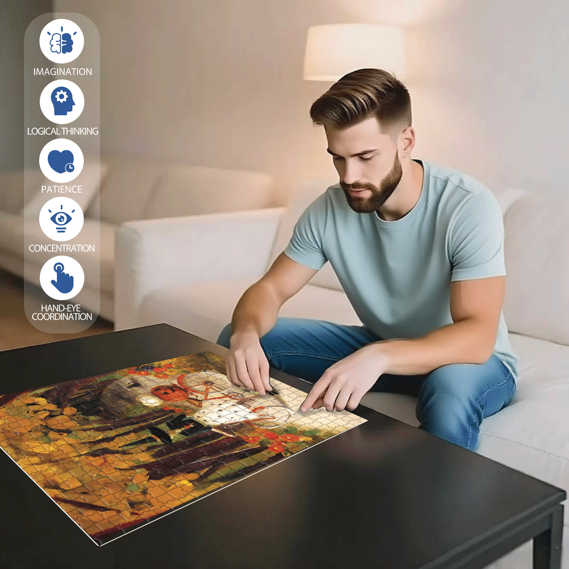 The Hollow 500pcs/1000pcs Jigsaw Puzzle, Scratch-Resistant, Interactive Family Game & Brain-Boosting DIY Decor, Perfect for Halloween, Christmas & New Year Gifts, Family Puzzle Game