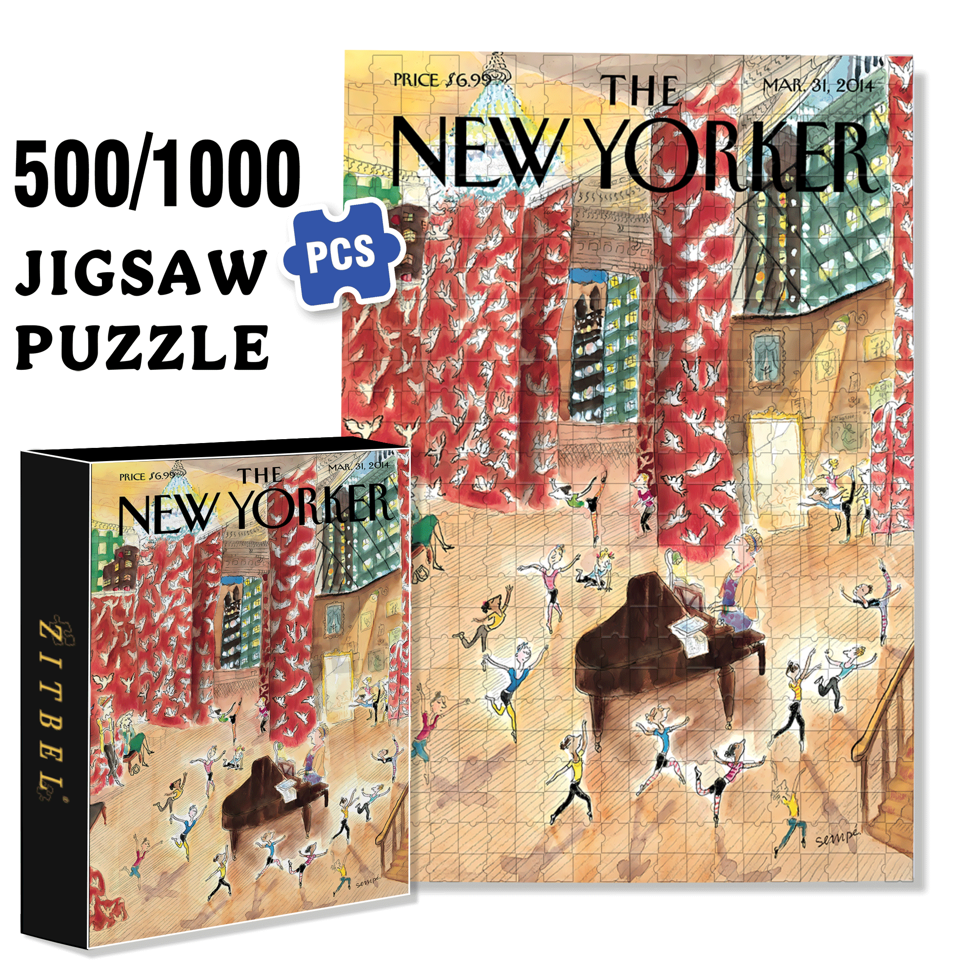 Tiny Dancers 500pcs/1000pcs Jigsaw Puzzle, Scratch-Resistant, Interactive Family Game & Brain-Boosting DIY Decor, Perfect for Halloween, Christmas & New Year Gifts, Family Puzzle Game