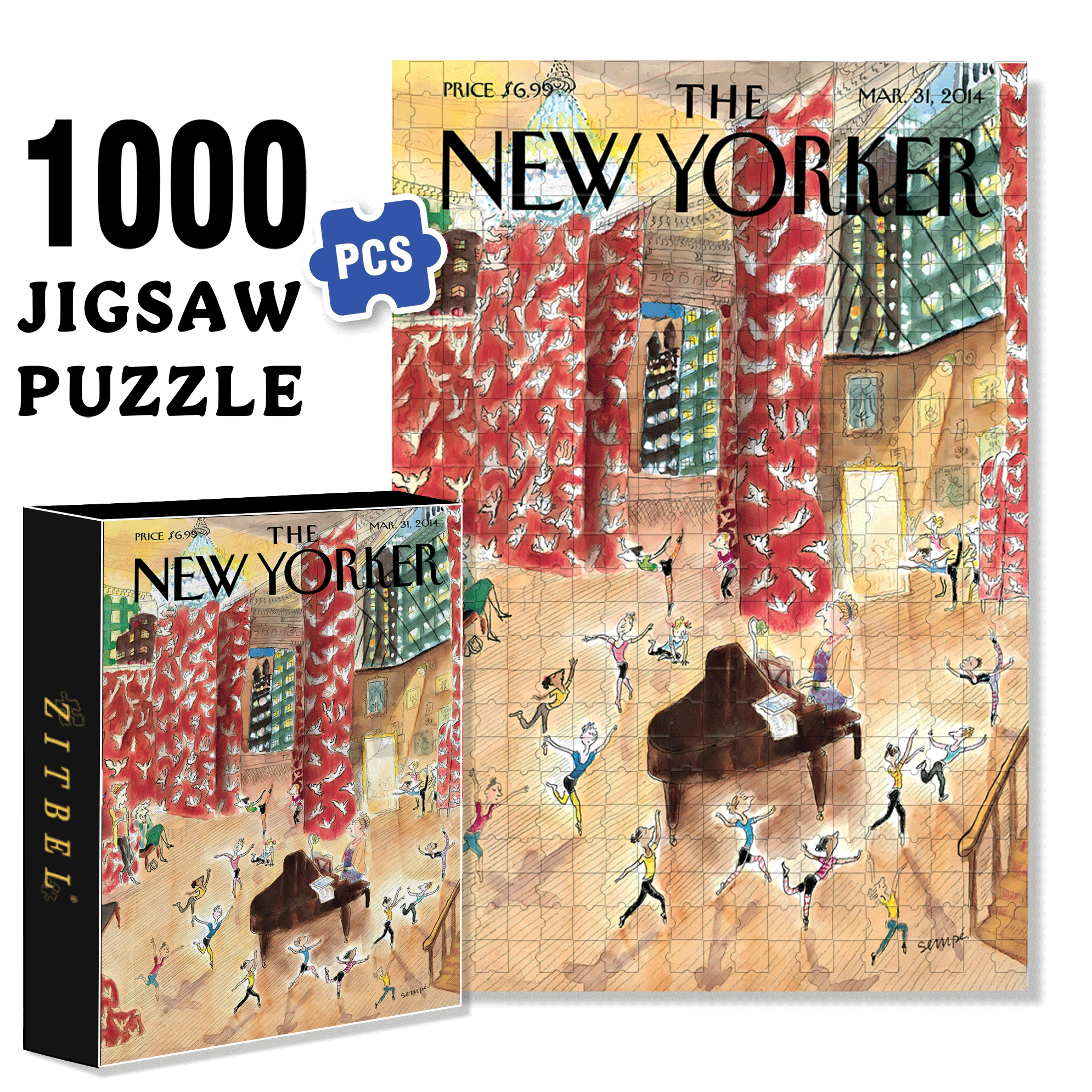Tiny Dancers 500pcs/1000pcs Jigsaw Puzzle, Scratch-Resistant, Interactive Family Game & Brain-Boosting DIY Decor, Perfect for Halloween, Christmas & New Year Gifts, Family Puzzle Game