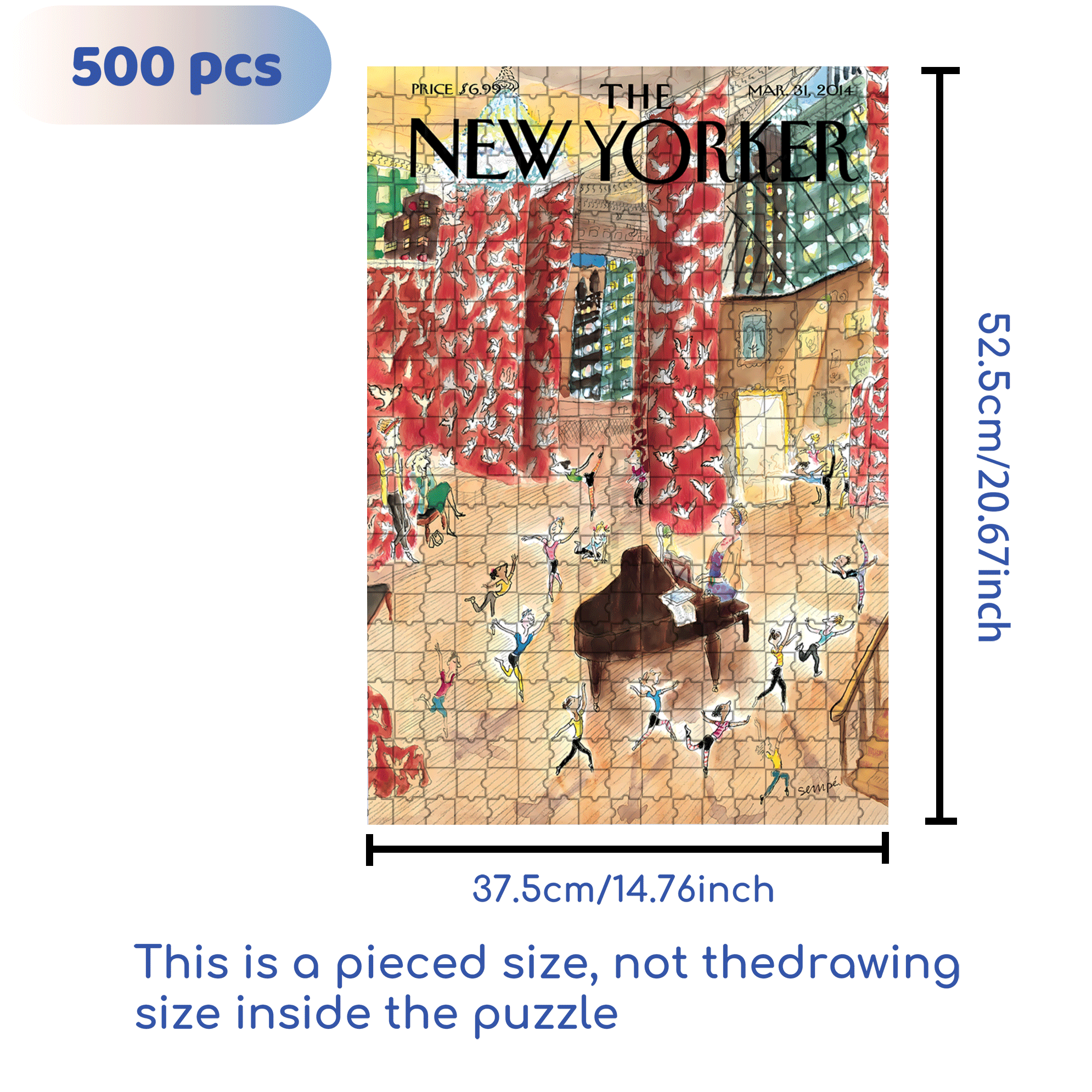 Tiny Dancers 500pcs/1000pcs Jigsaw Puzzle, Scratch-Resistant, Interactive Family Game & Brain-Boosting DIY Decor, Perfect for Halloween, Christmas & New Year Gifts, Family Puzzle Game
