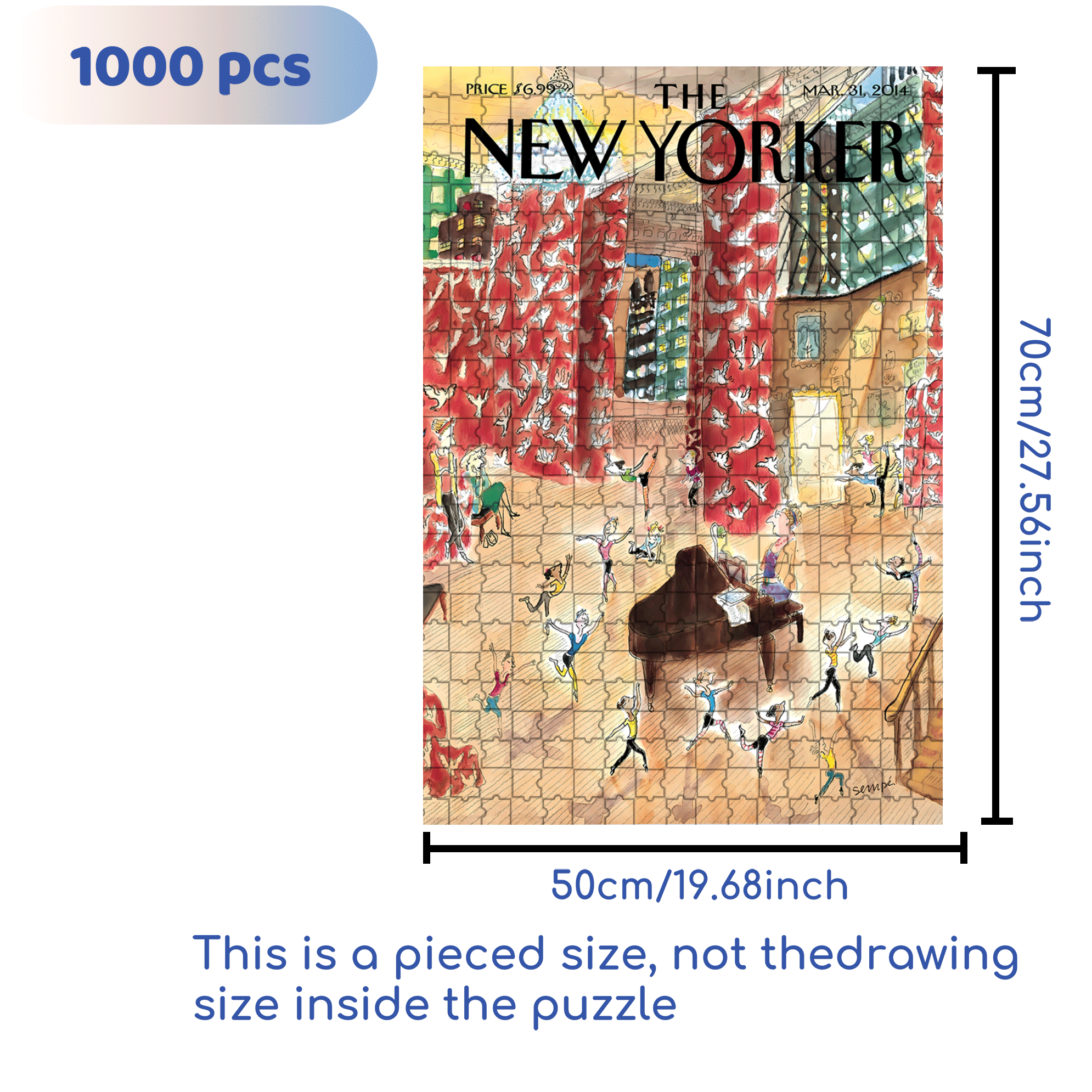 Tiny Dancers 500pcs/1000pcs Jigsaw Puzzle, Scratch-Resistant, Interactive Family Game & Brain-Boosting DIY Decor, Perfect for Halloween, Christmas & New Year Gifts, Family Puzzle Game