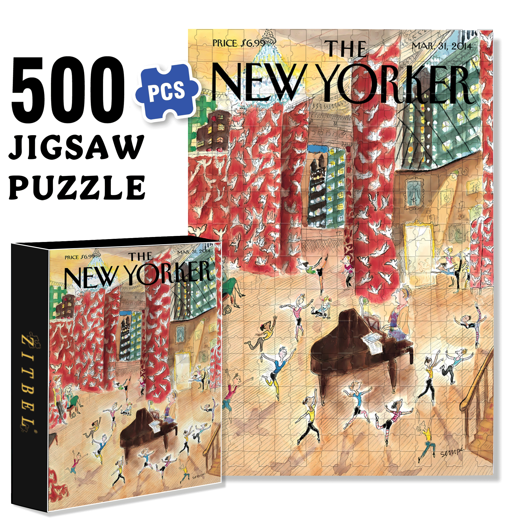 Tiny Dancers 500pcs/1000pcs Jigsaw Puzzle, Scratch-Resistant, Interactive Family Game & Brain-Boosting DIY Decor, Perfect for Halloween, Christmas & New Year Gifts, Family Puzzle Game