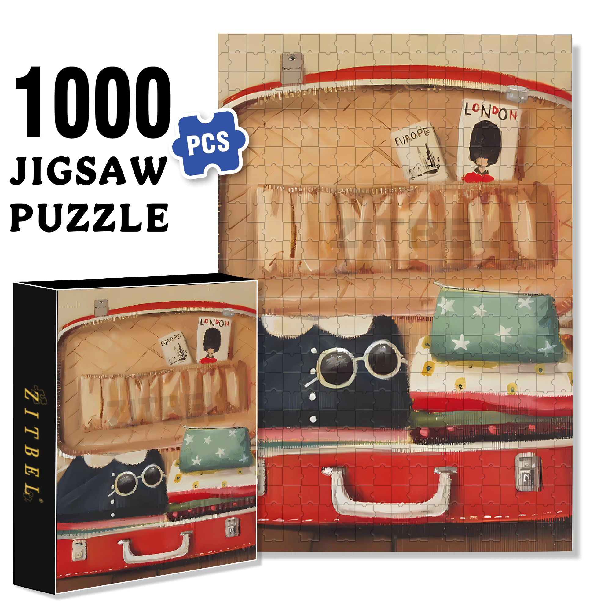 To London 500pcs/1000pcs Jigsaw Puzzle, Scratch-Resistant, Interactive Family Game & Brain-Boosting DIY Decor, Perfect for Halloween, Christmas & New Year Gifts, Family Puzzle Game